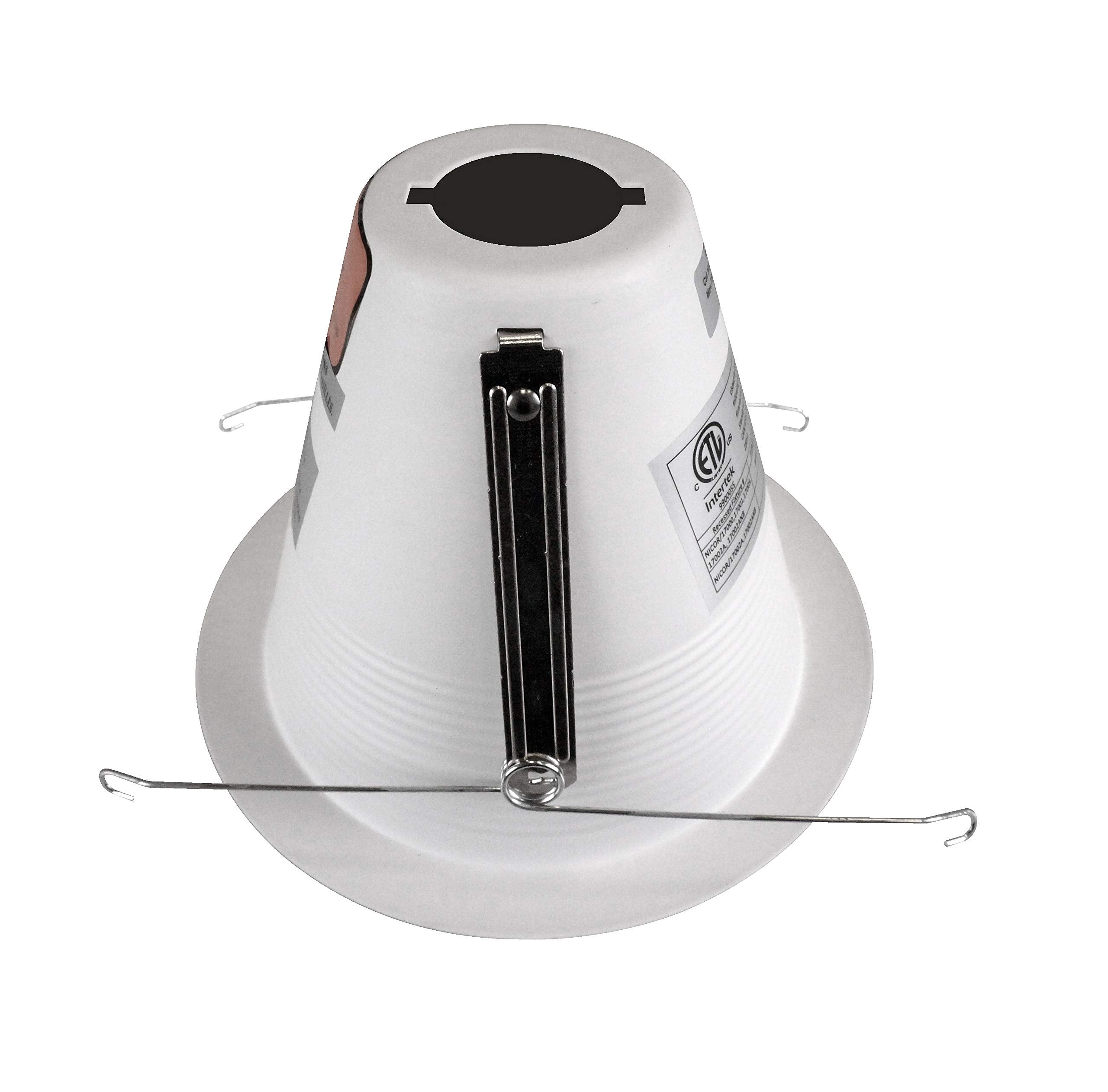 Nicor 6 Inch Airtight Recessed Cone Baffle Trim - White Aluminum, Model 17550A