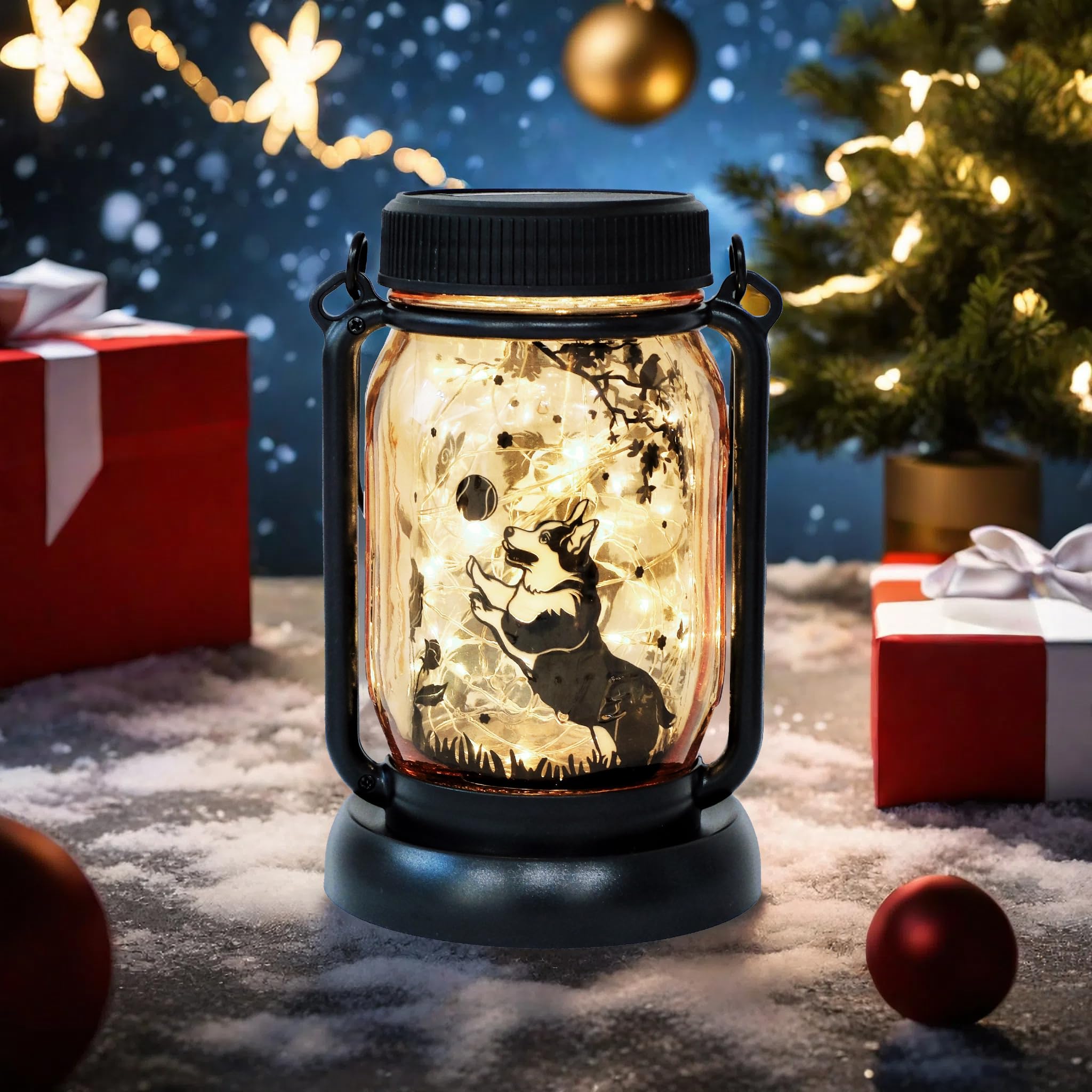 Dog Butterfly Solar Lanterns, Outdoor Solar Lights, Border Collie Gifts, Corgi Gifts, Garden Decor, Patio Decor, Garden Gifts, G