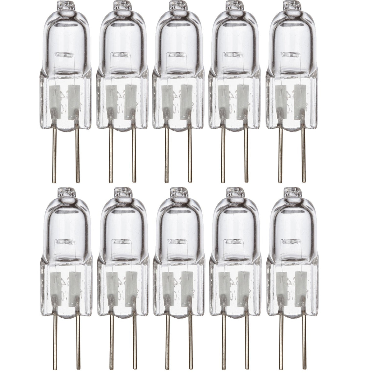Simba Lighting Halogen G4 T3 10 Watt 120Lm Bi-Pin Bulb (10 Pack) 12 Volt A/C Or D/C For Accent Lights, Under Cabinet Puck Light,