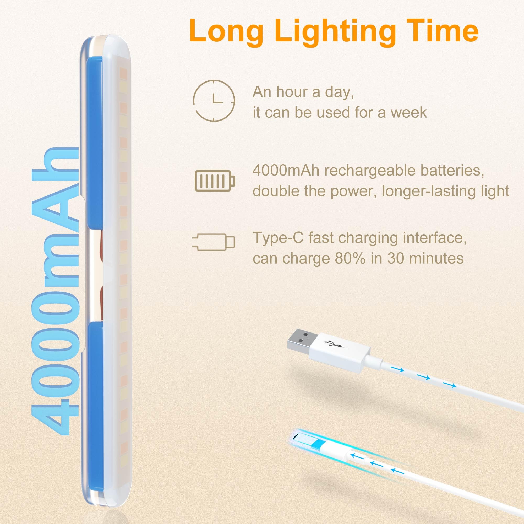 Benreom 2 Pack Wireless Vanity Lights For Mirror, Rechargeable Battery Operated Mirror Lights, Adjustable Color Brightness & Ang