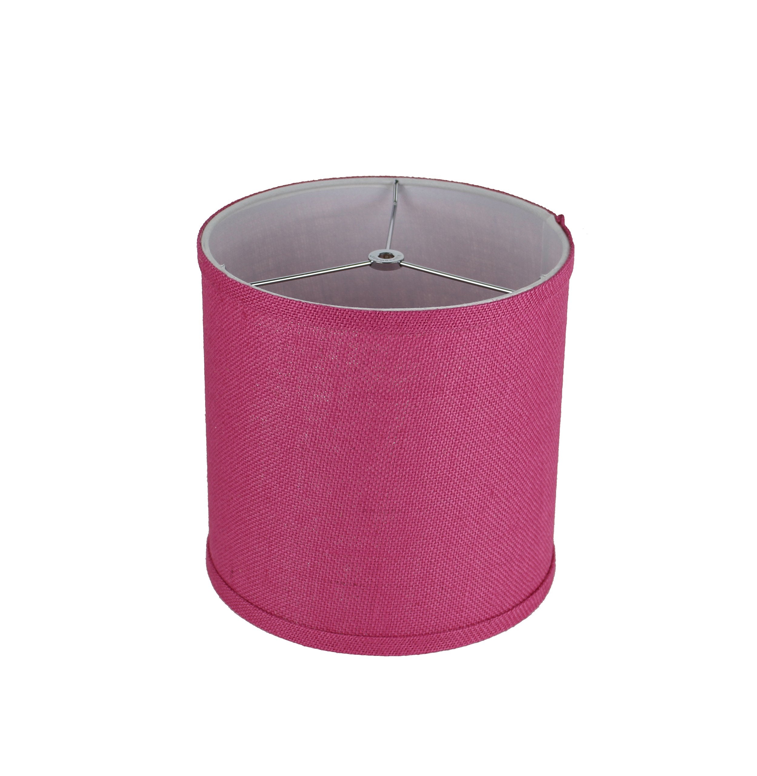Urbanest Classic Drum Burlap Lampshade, 10-Inch By 10-Inch By 10-Inch, Fuchsia