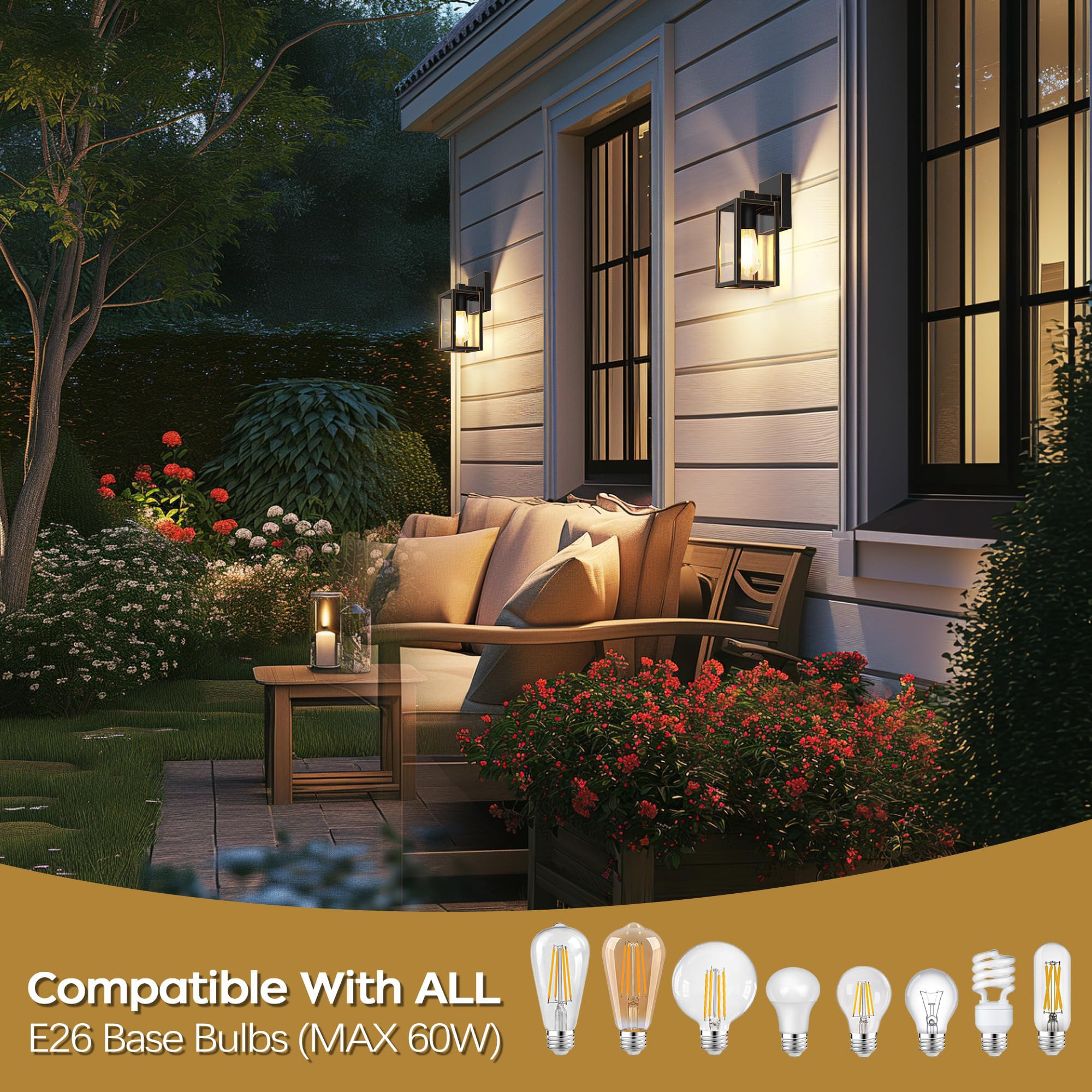 Wihtu Outdoor Lights For House, Led Exterior Front Porch Light Fixtures For Outside, Waterproof Wall Light Outdoor, Sconce Light