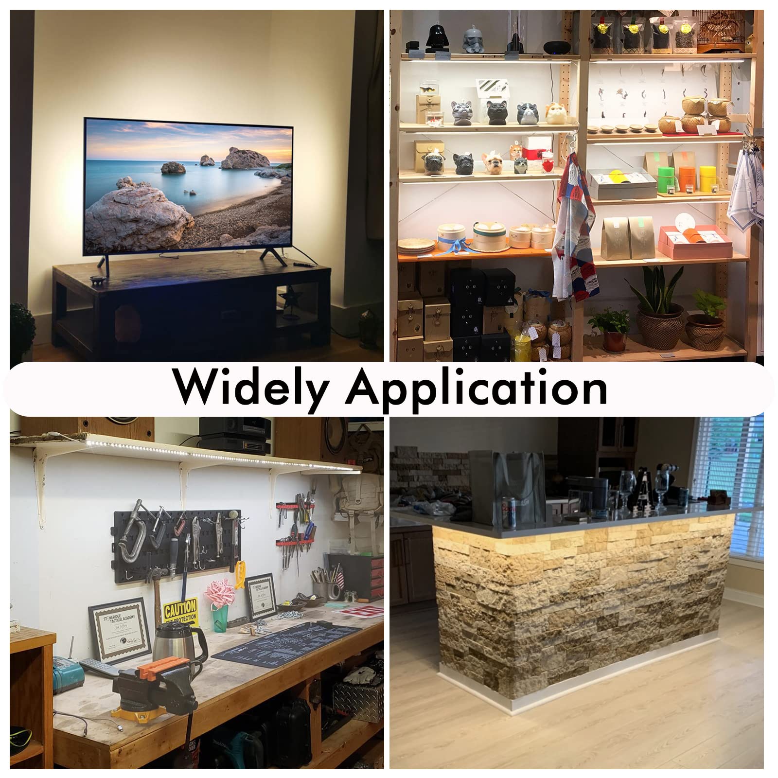 Wobane Under Cabinet Lighting Kit, 6Pcs 20Inch Led Strip Bars With 24W Adapter,Rf Remote,Super Bright Daylight For Kitchen Cabinet,Under Desk,Counter Lighting,4000K Natural White,1500 Lumen,Dimmable