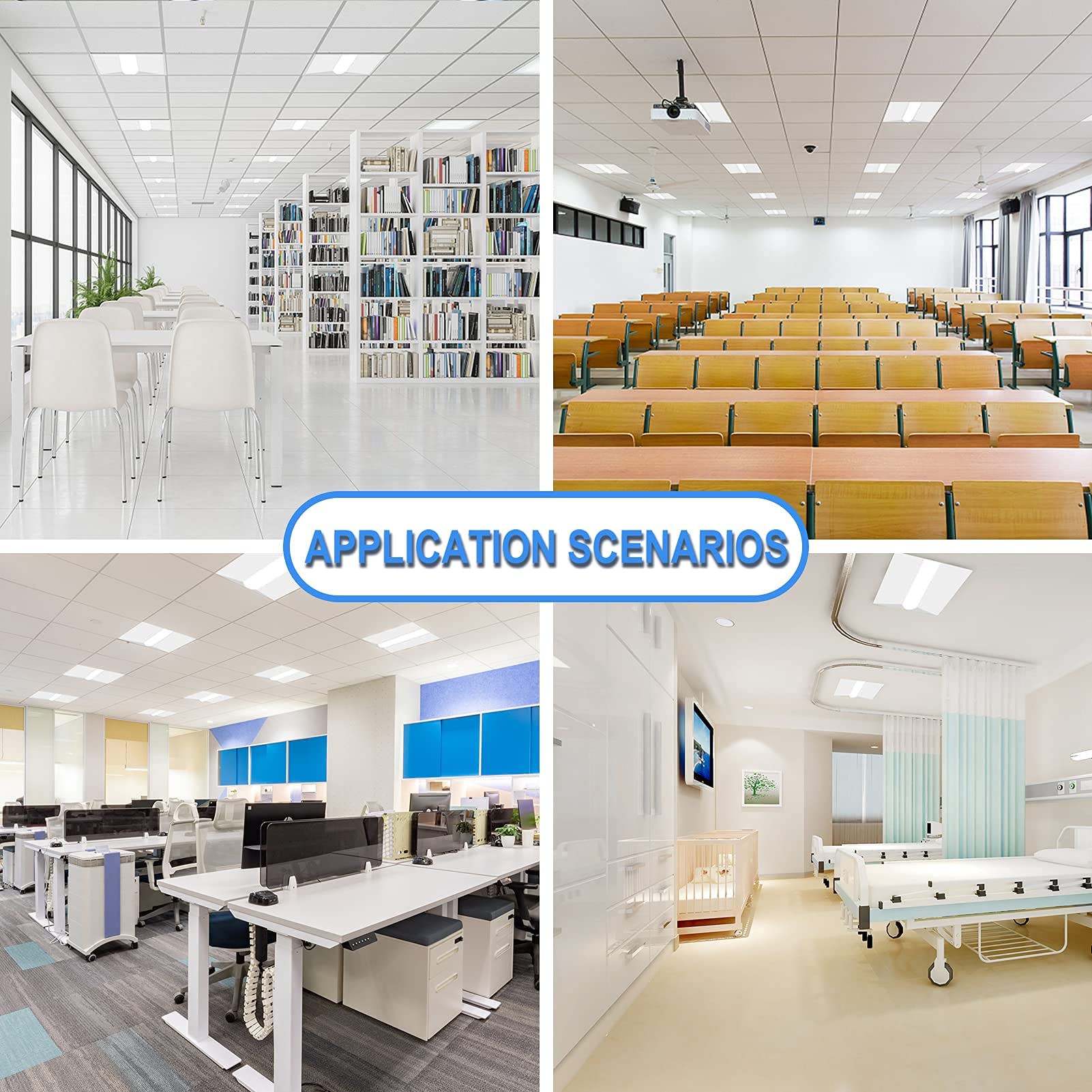 Cortelco 2X2 Led Troffer Center Basket Panel, Color Tunable 3000K/3500K/4000K/5000K, Watt Adjustable 20W/25W/30W/35W/40W-Up To 6