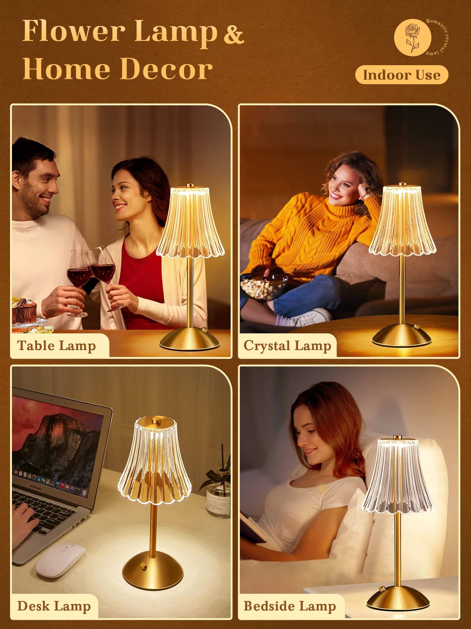 Led Table Lamp,3200Mah Battery Operated Lamp Rechargeable Lamp,30 Lighting Modes Bedside Lamps For Bedroom Lamp,Touch Lamps For