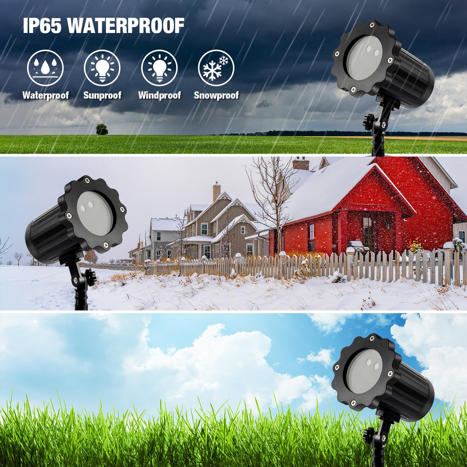 Treela Christmas Projector Lights Outdoor Waterproof LED with Remote Control, Cross Light, Red & Green for Yard Party