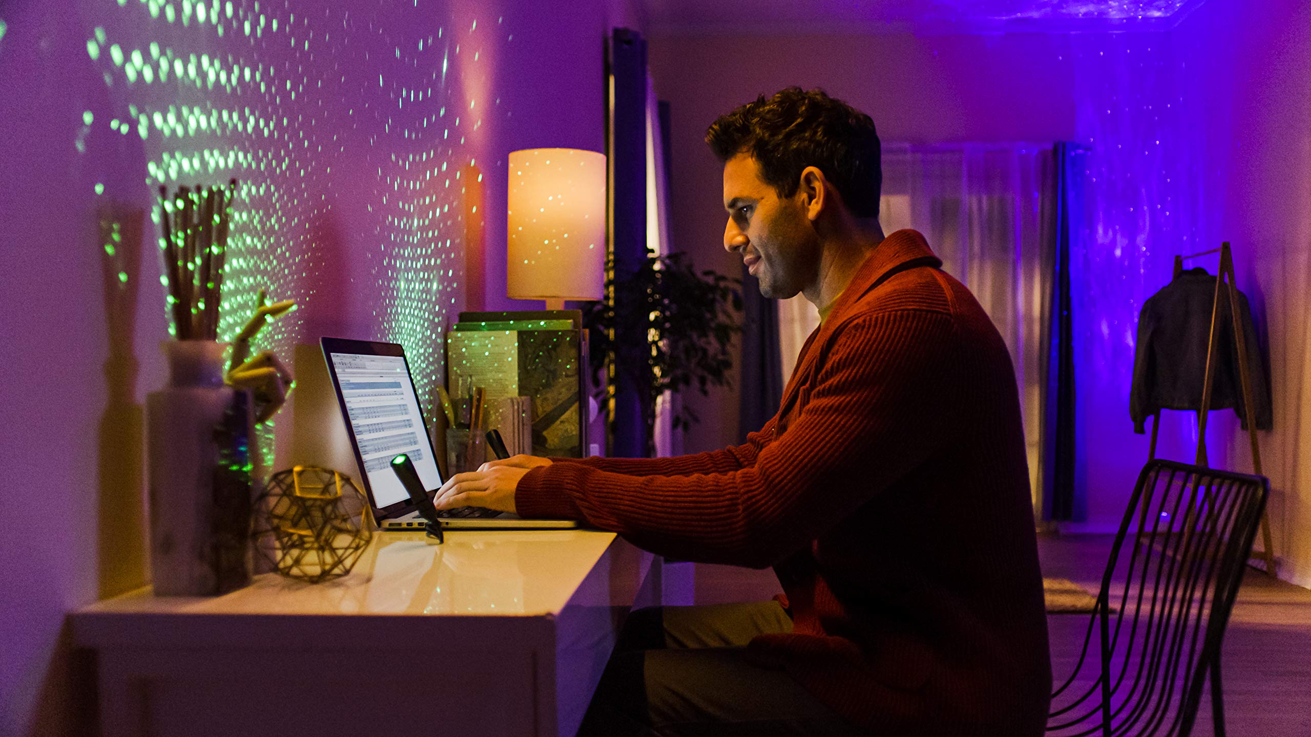 Blisslights Starport Usb Laser Star Projector, Galaxy Light For Gaming, Living Room, Bedroom, Night Light, Or Mood Ambiance (Gre