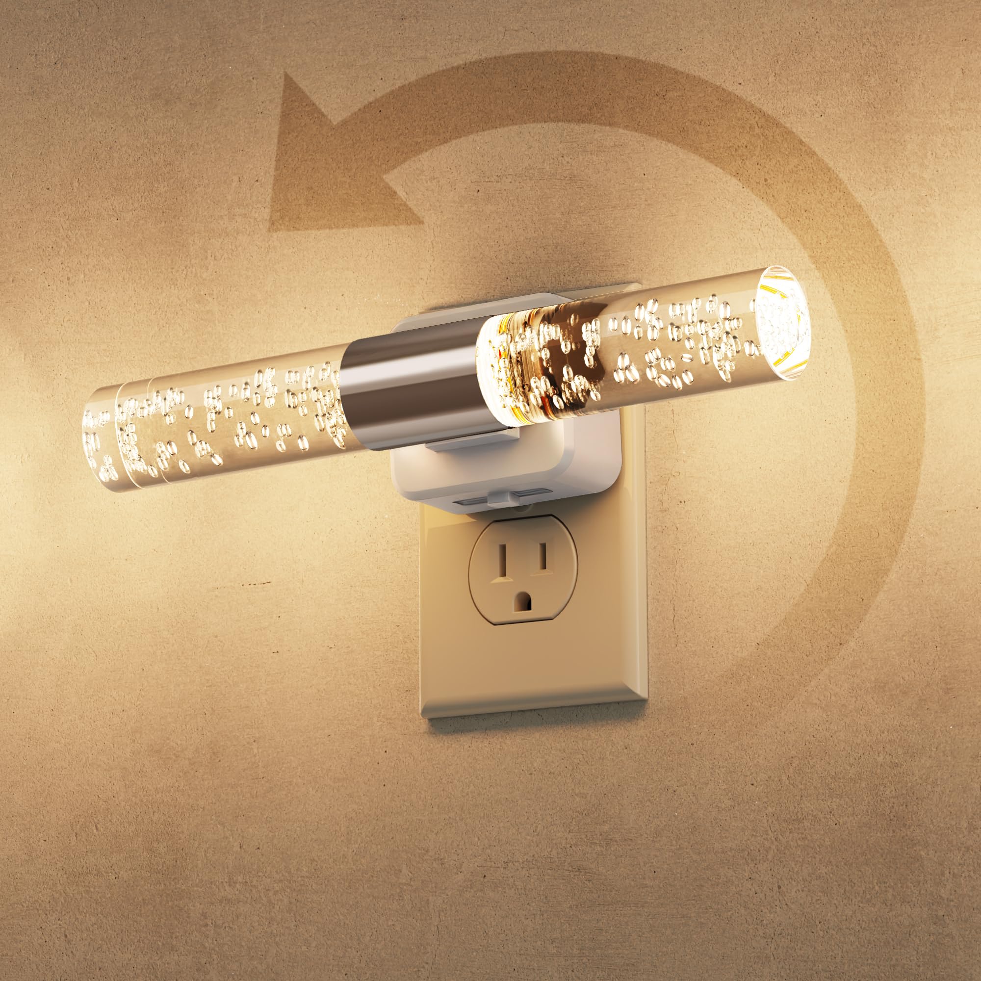 L LOHAS LED Night Light, Night Lights Plug into Wall, 180 Rotating, Auto Light Sensor, Dimmable 100LM, Soft White 3000K, Wall Sc
