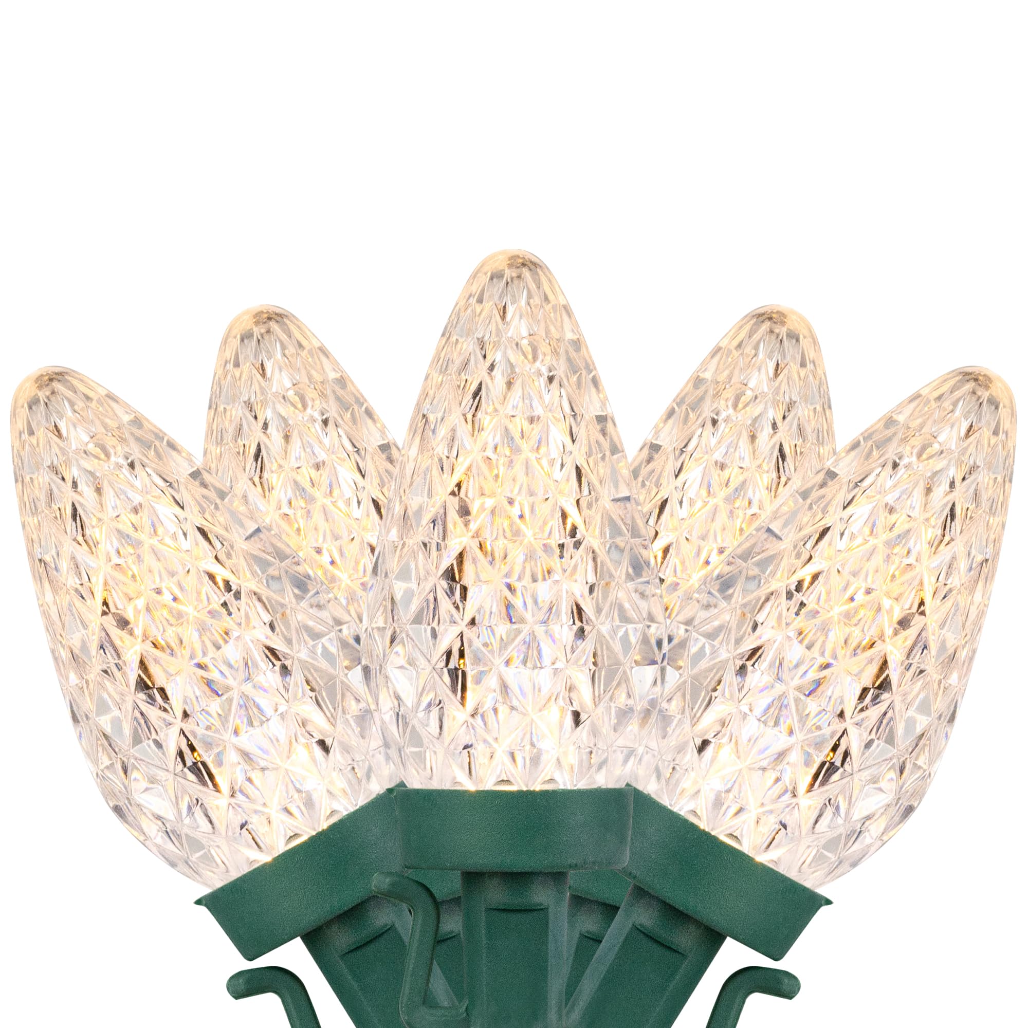 Northlight 100ct Warm White LED C9 Christmas Lights, 66ft Green Wire, Model 191296026116, Plastic