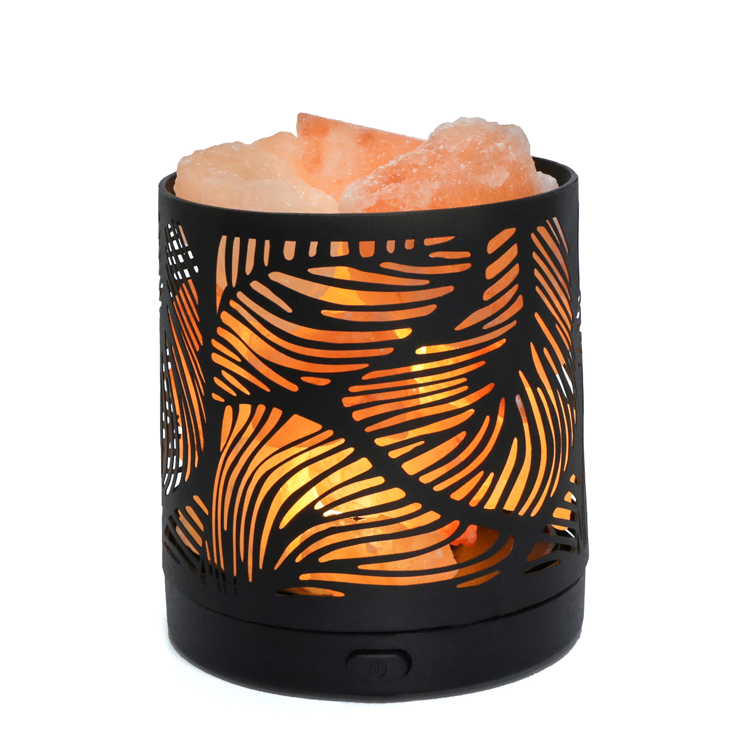 SUNYA Himalayan Salt Lamp - Metal Basket, 5 LED Bulbs, USB Power, Pink Rock Salt, Color: Sand Sea, Model: YETI-3