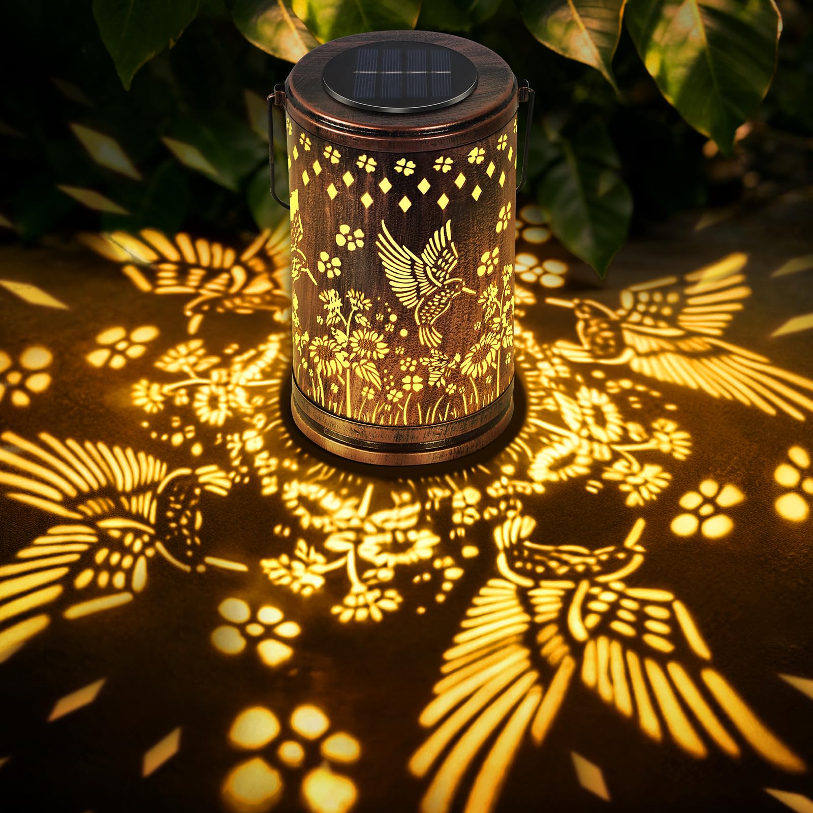 OUTONLIFE Mother Day Gifts for Mom Grandma Women, Hummingbird Outdoor Solar Lanterns, Waterproof Metal Hanging Solar Lights for 