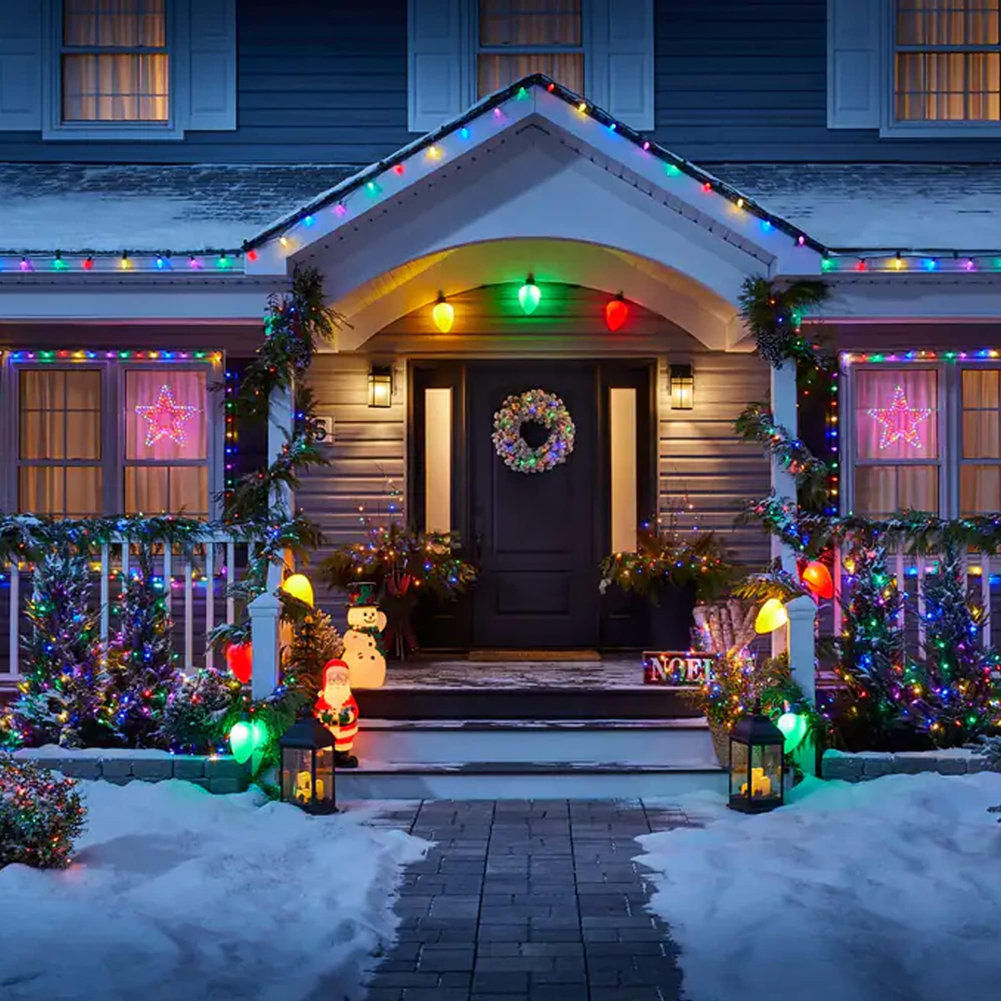 Dazzle Bright C9 Christmas String Lights, 100 LED, 66 FT, Waterproof, Green Wire, Multi-Colored, Model ZFD-50W-2/S-F2