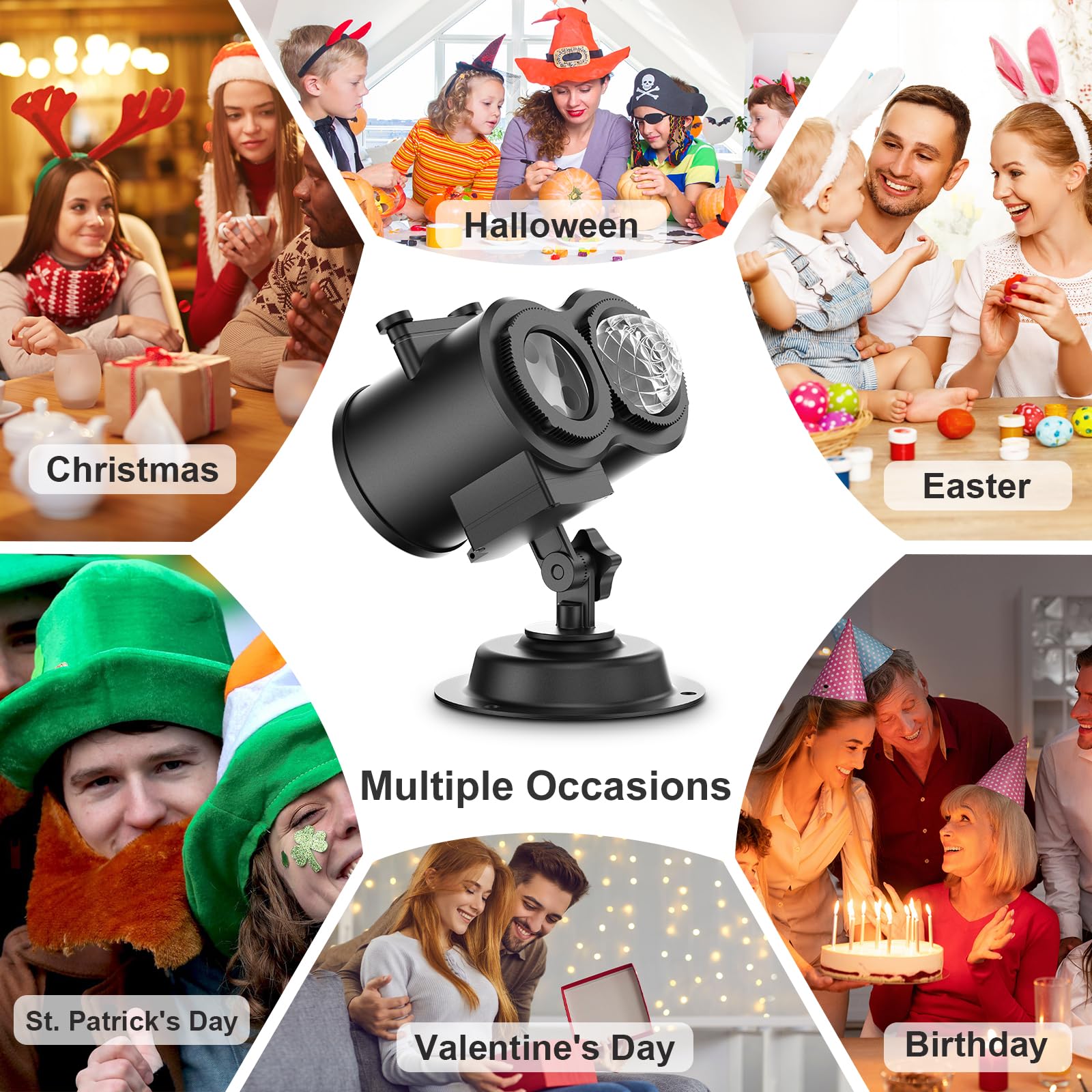 Mueisytp 15W Valentine Decorations Projector Lights - HD 16 Patterns, Black, Outdoor/Indoor Use, Model pro15