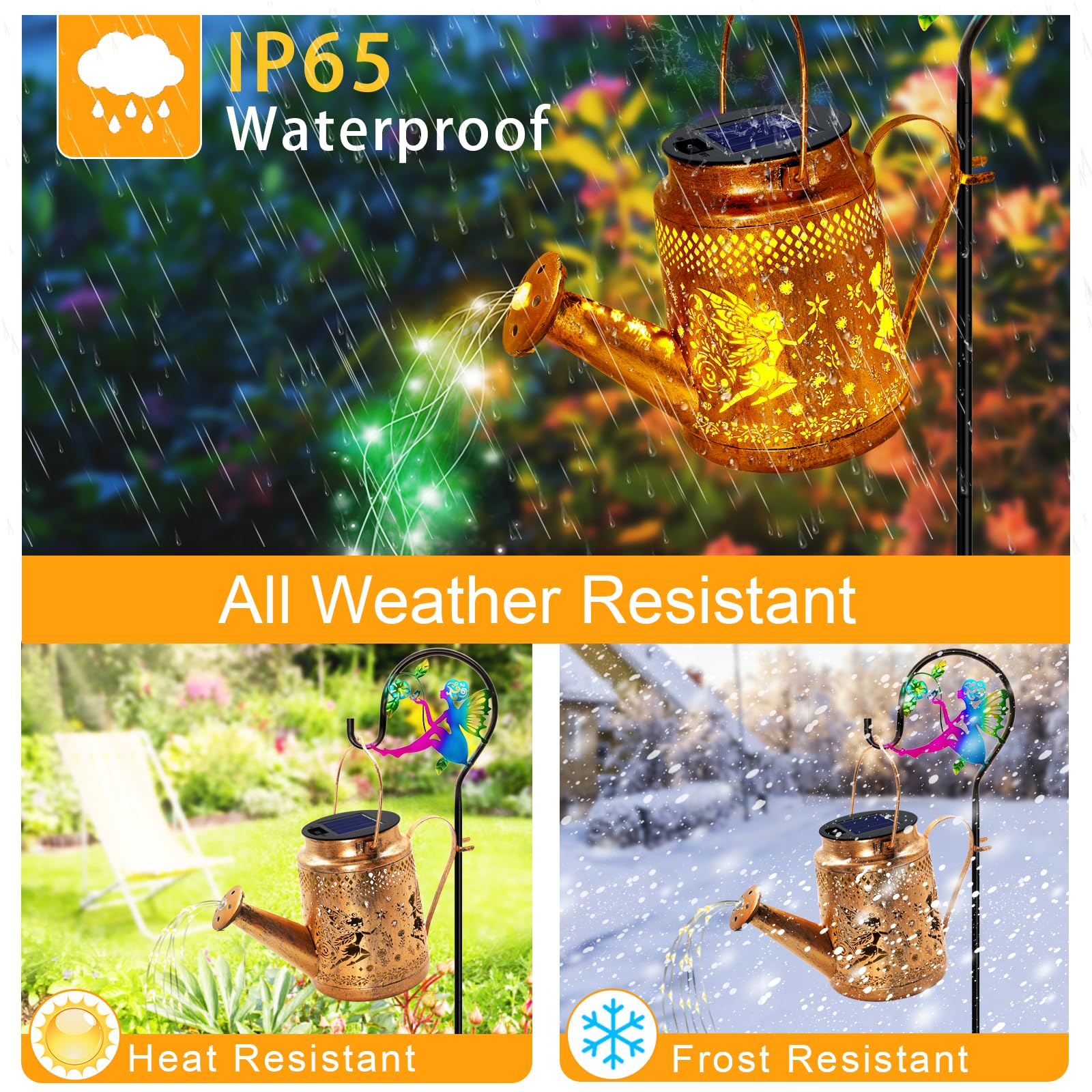Solar Watering Can Lights  Fairy Hanging Lanterns Outdoor  Gardening Gifts For Mom Women Grandma Birthday  Waterproof Solar Lights Garden Decor For Outside Yard Art Patio Porch Lawn Backyard  1 Pack