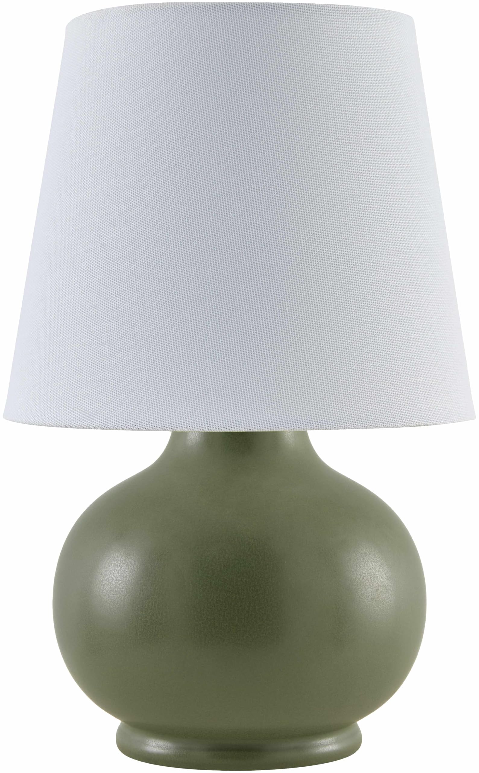 BoutiqueRugs Boho Ceramic Bedside Table Lamp - 13inH, Green & White, Model TXCHMD1