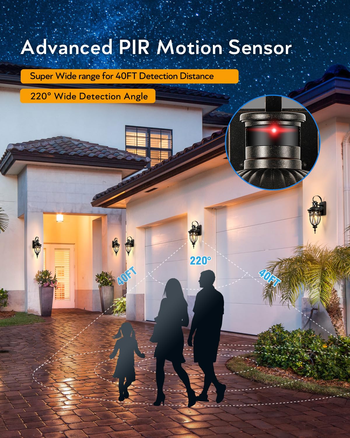 Vianis Outdoor Motion Sensor Light, Dusk To Dawn Outdoor Light Fixtures, 2 Pack Outside Lights For House, Anti-Rust Bronze Outdo