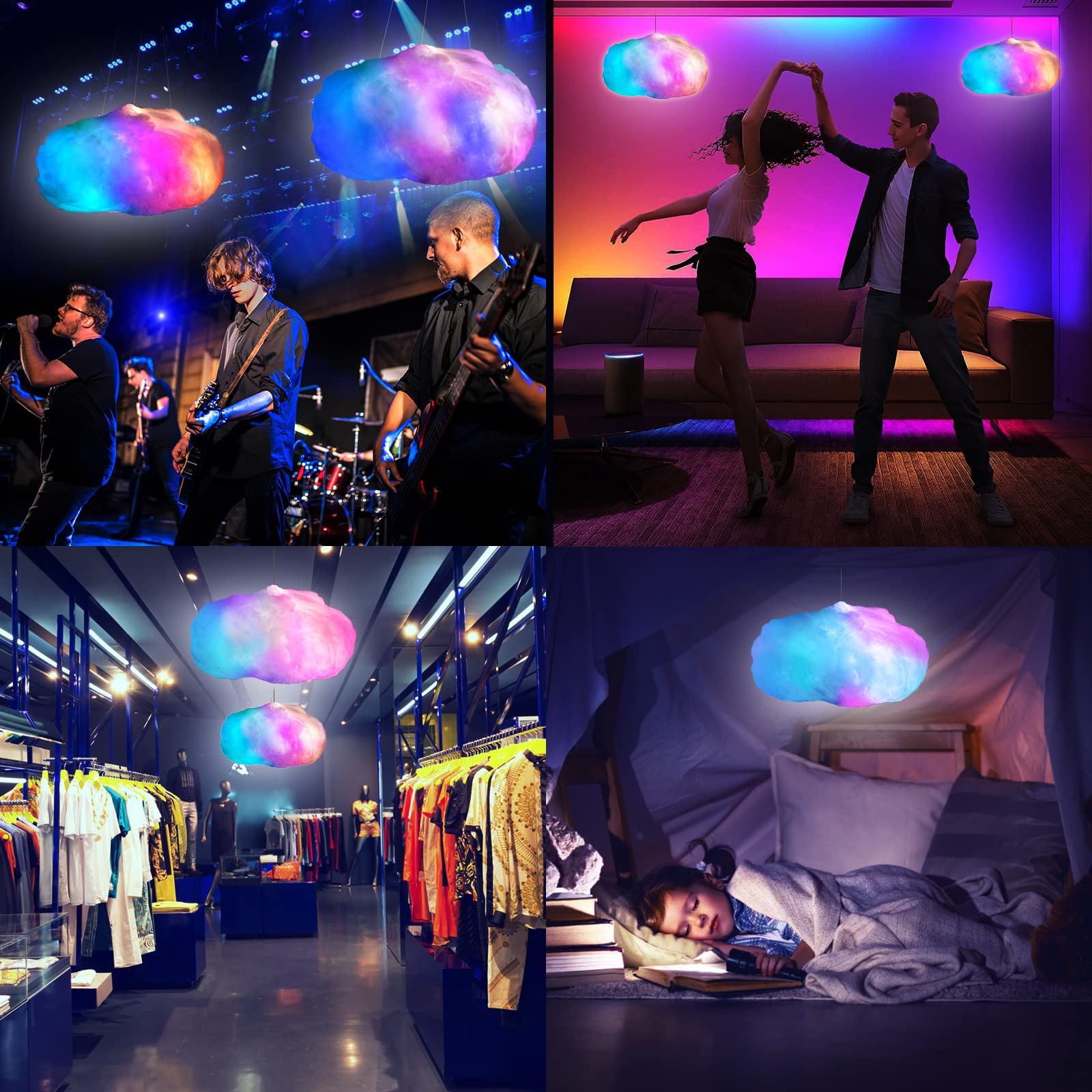 FLAGTOP LED Cloud Light, RGB, 24x16in, Remote & App Control, Model NLT-0001, Ideal for Bedroom & Kids Room Décor
