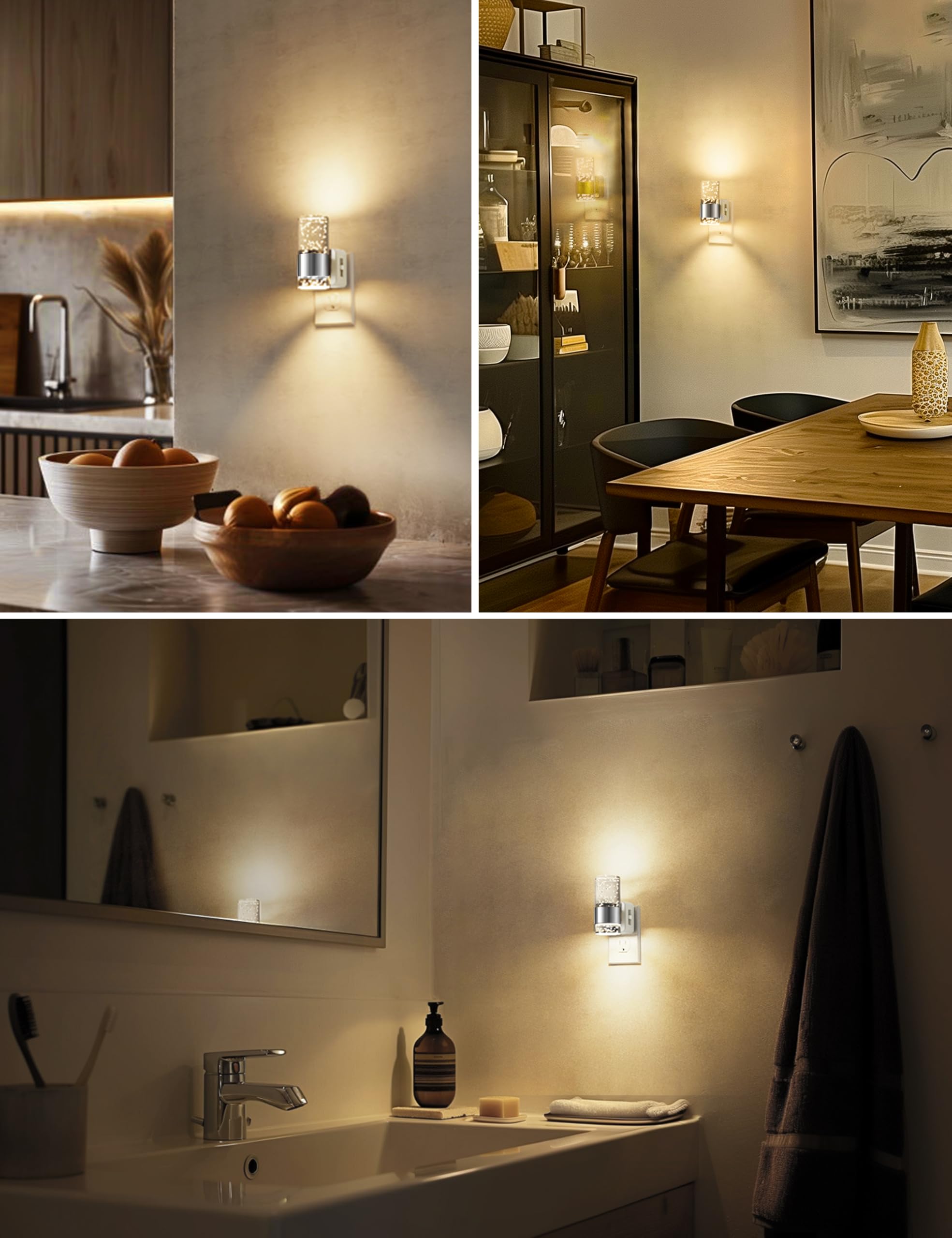 L Lohas Led Night Light,Dimmable Night Lights Plug Into Wall, Acrylic Nightlights With 0-100 Lm Adjustable Brightness, 3000K Plu