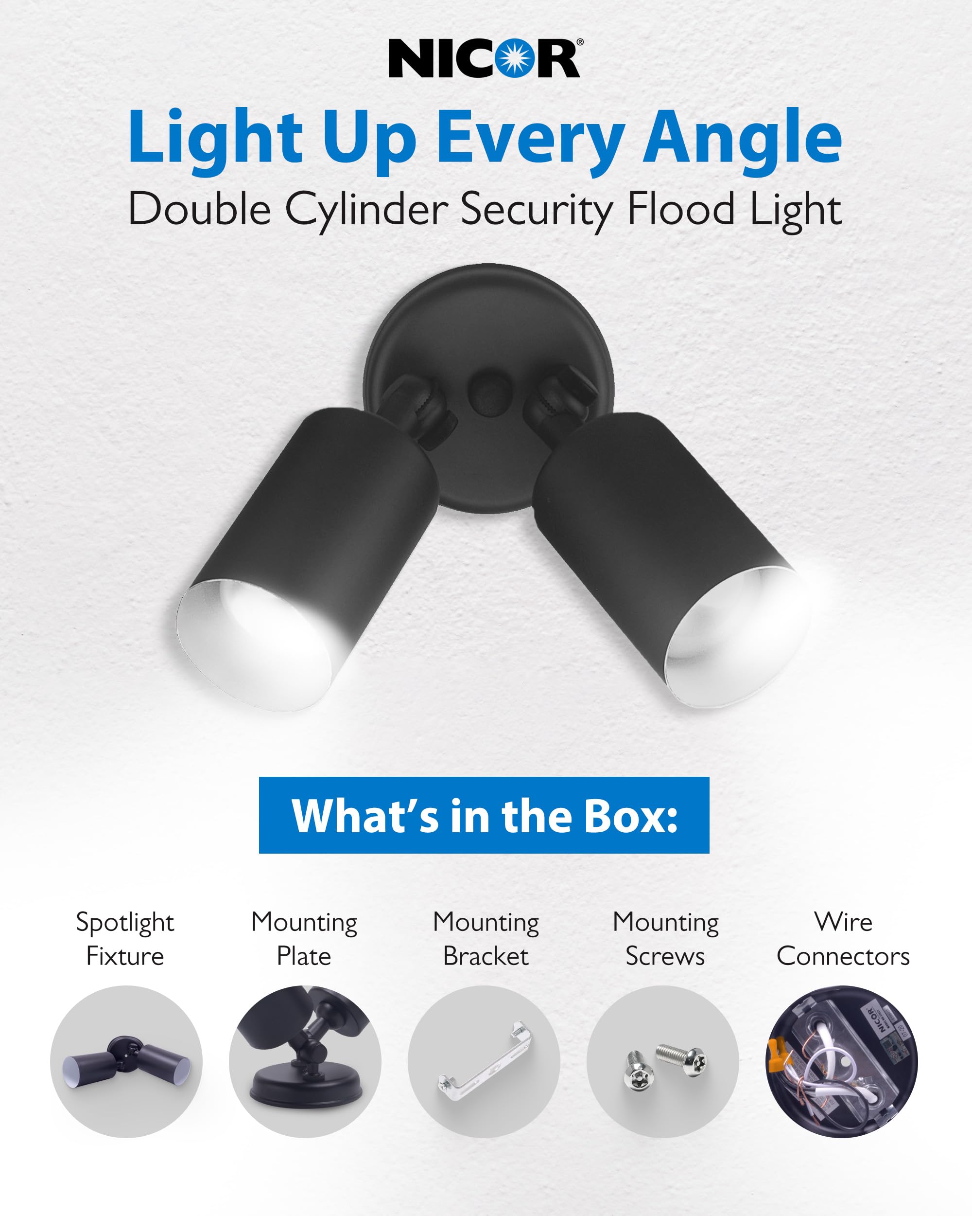 Nicor Lighting 11521 Flood Light, Black