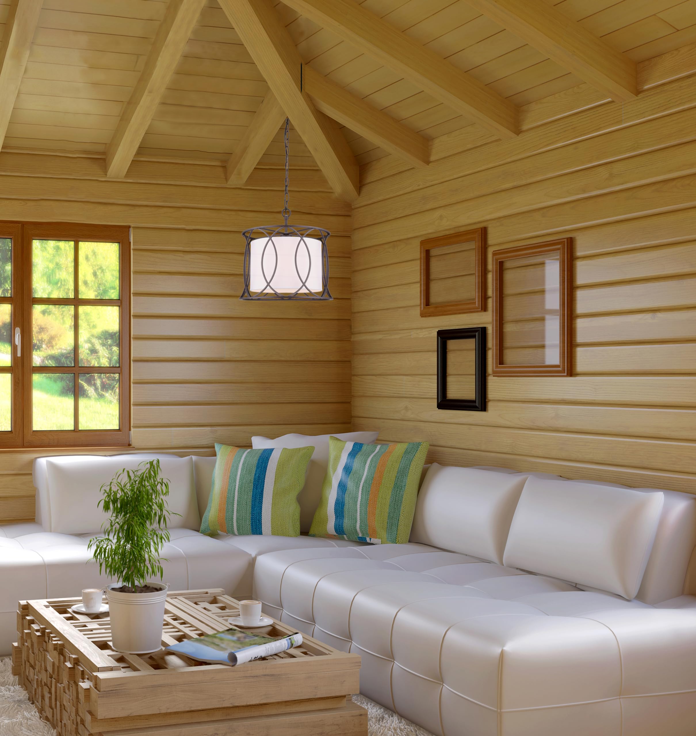 Canarm Monica 1-Light Pendant, Oil-Rubbed Bronze, Metal, 13-1/4 Inches, Model IPL320A01ORB14