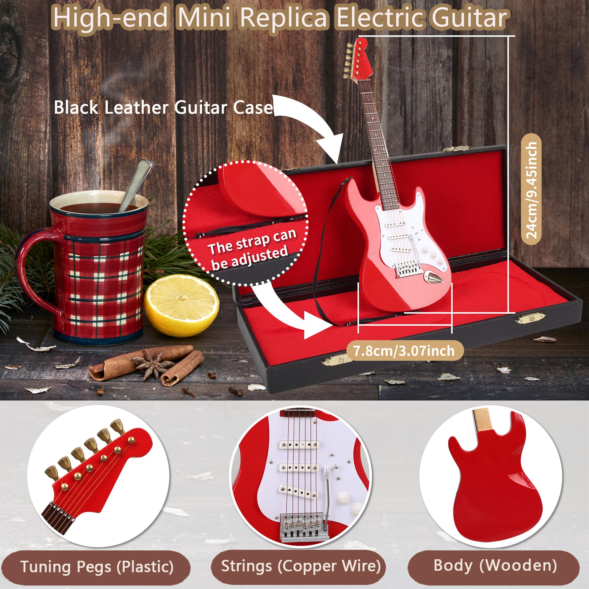 NOMGEG Electric Guitar Table Lamp - Steampunk Art Decor, Yellow, Model ZL-01R, Unique Gifts for Music Lovers