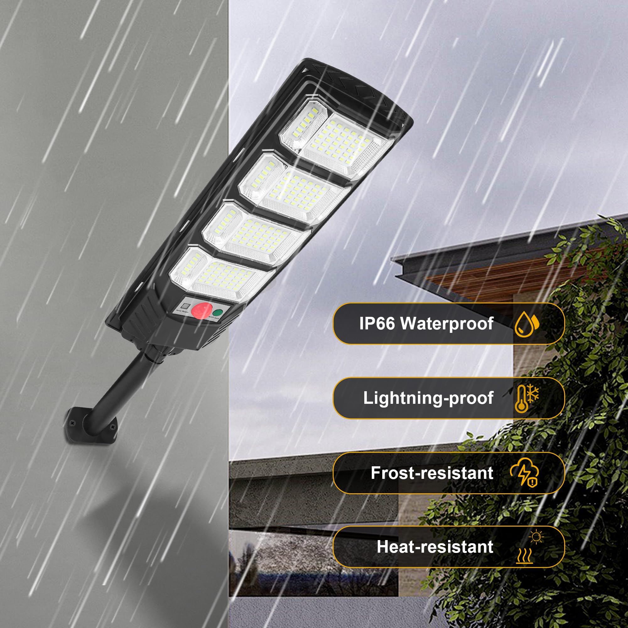 Ailynice 2 Pack Solar Street Lights Outdoor Waterproof Ip66, Dusk To Dawn Motion Sensor Outdoor Lights 8000K Solar Parking Lot L