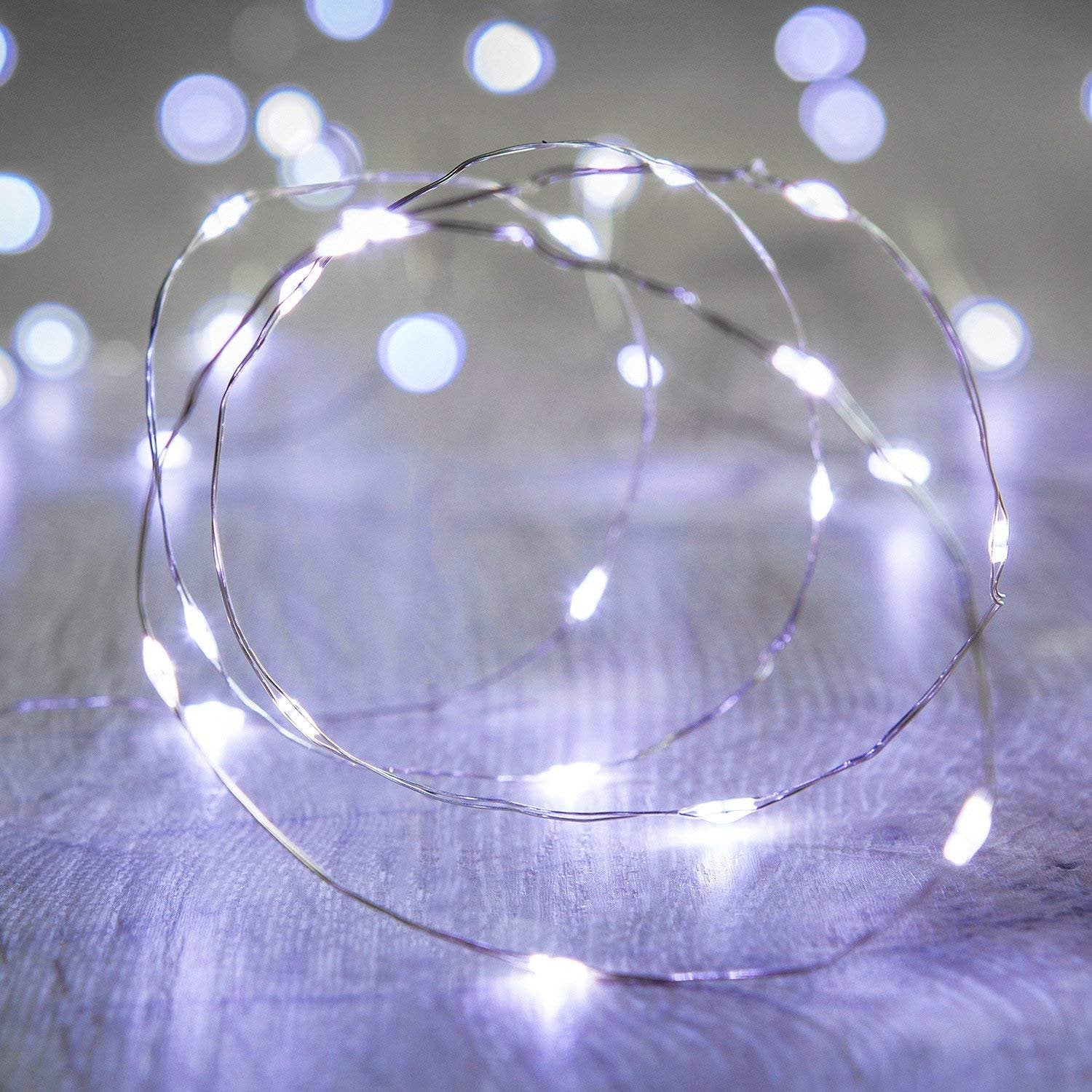 Anjaylia 10Ft Fairy Lights String - 30 Led Battery Operated, Copper, White, Ideal For Party, Home, Wedding & Festival Decoration