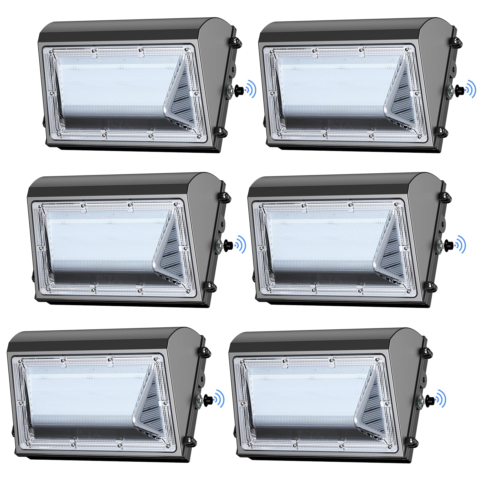 Aphyni 130W Led Wall Pack Light 6 Pack, Dusk To Dawn, 19500Lm, Waterproof For Outdoor Use