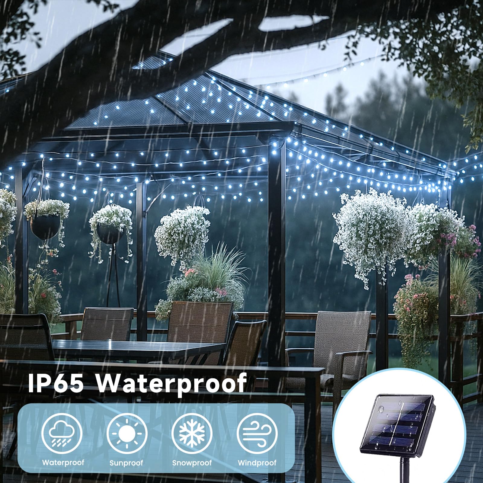 6 Pack 270Ft Solar Christmas Lights Outdoor Waterproof  Super Bright 480 Led Solar String Lights With 8 Lighting Modes  Green Wire Twinkle Tree Light For Outside Xmas Party Decor (Cool White)