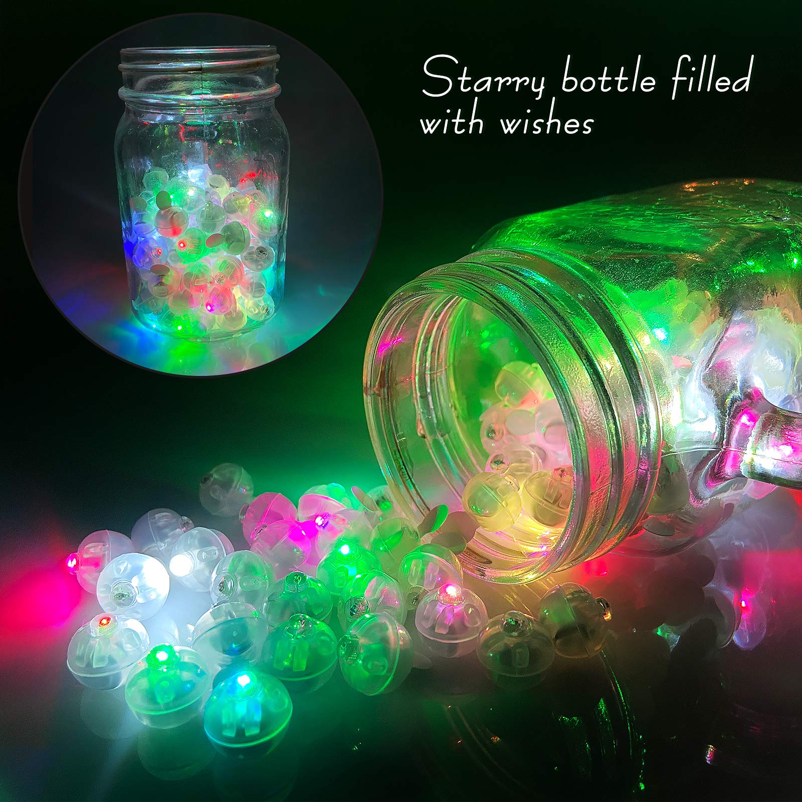 Aogist Balloon Lights, Waterproof Twinkle Mini Light, Battery Powered, 100 PCS-FLASH, Blue-Flash