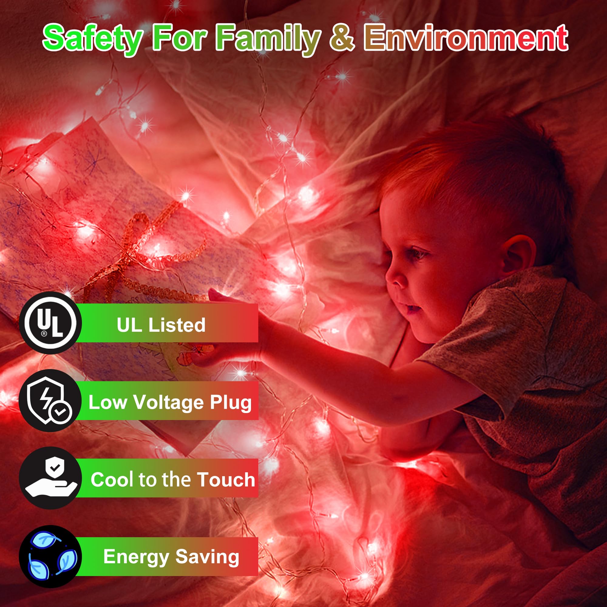 Xikengshq 750Led Christmas Lights Outdoor Use  240Ft 12 Modes Red Led String Lights With Timer Dimmable  Waterproof Christmas Tree Lights For Xmas Patio Yard Fence Balcony Garden Party Decor Red