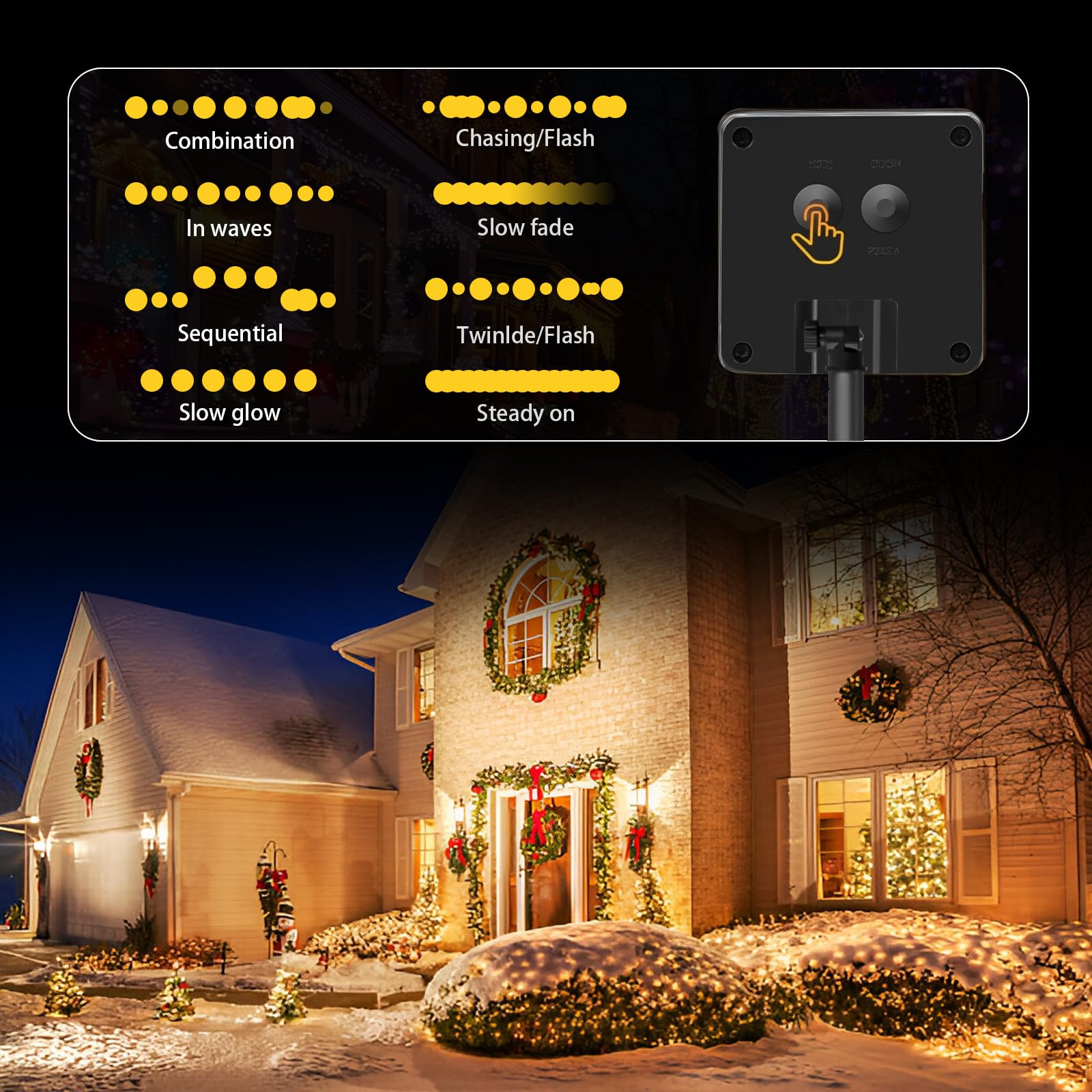 Syouhome 4 Pack Solar String Lights Outdoor, 400 Led Extra-Long 156Ft Solar Lights Outdoor With 8 Lighting Modes, Ip65 Waterproo