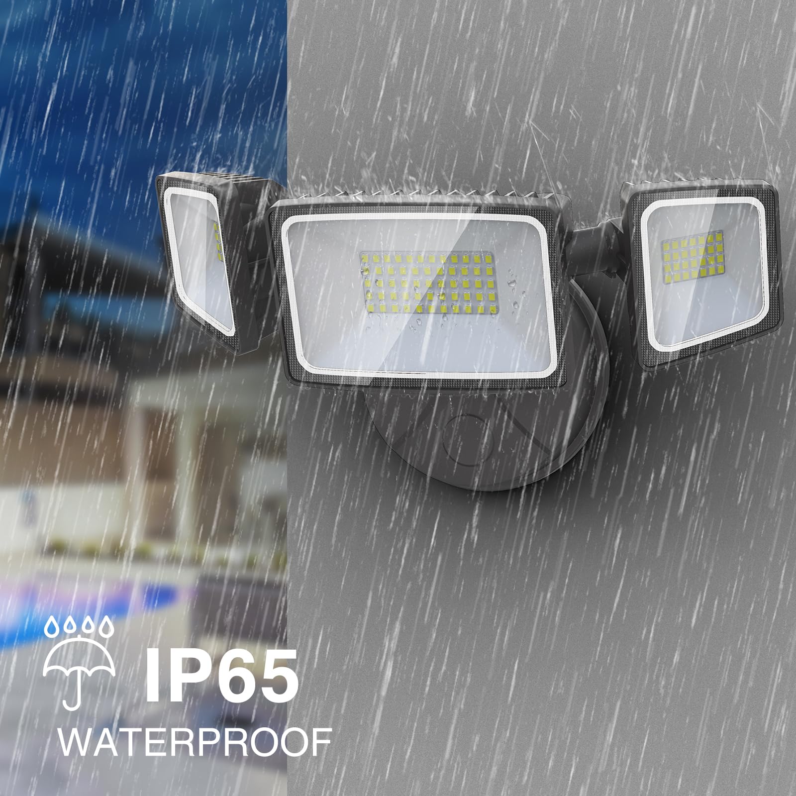 Onforu 55W Led Security Light, 5500Lm Super Bright Outdoor Flood Light Fixture Switch Controlled, Ip65 Waterproof, 6500K White Wall Mount Exterior Security Light For Eave, Yard, Garden, Porch