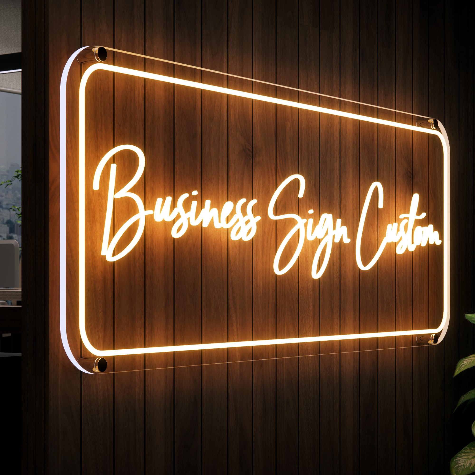 CIONAOR Custom LED Neon Sign, 8MM Thick Acrylic, Business Sign, 13 Colors, Personalized for Salons, Bars, Bakeries, Coffee Shops