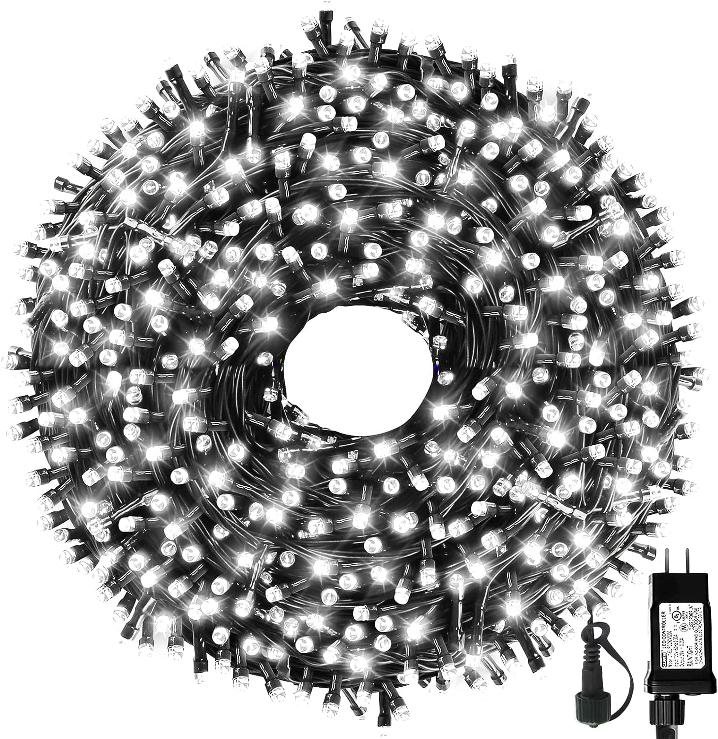 MZD8391 Christmas Lights 105FT 300 LEDs 8 Modes Indoor Outdoor UL Listed White Model QL300AE