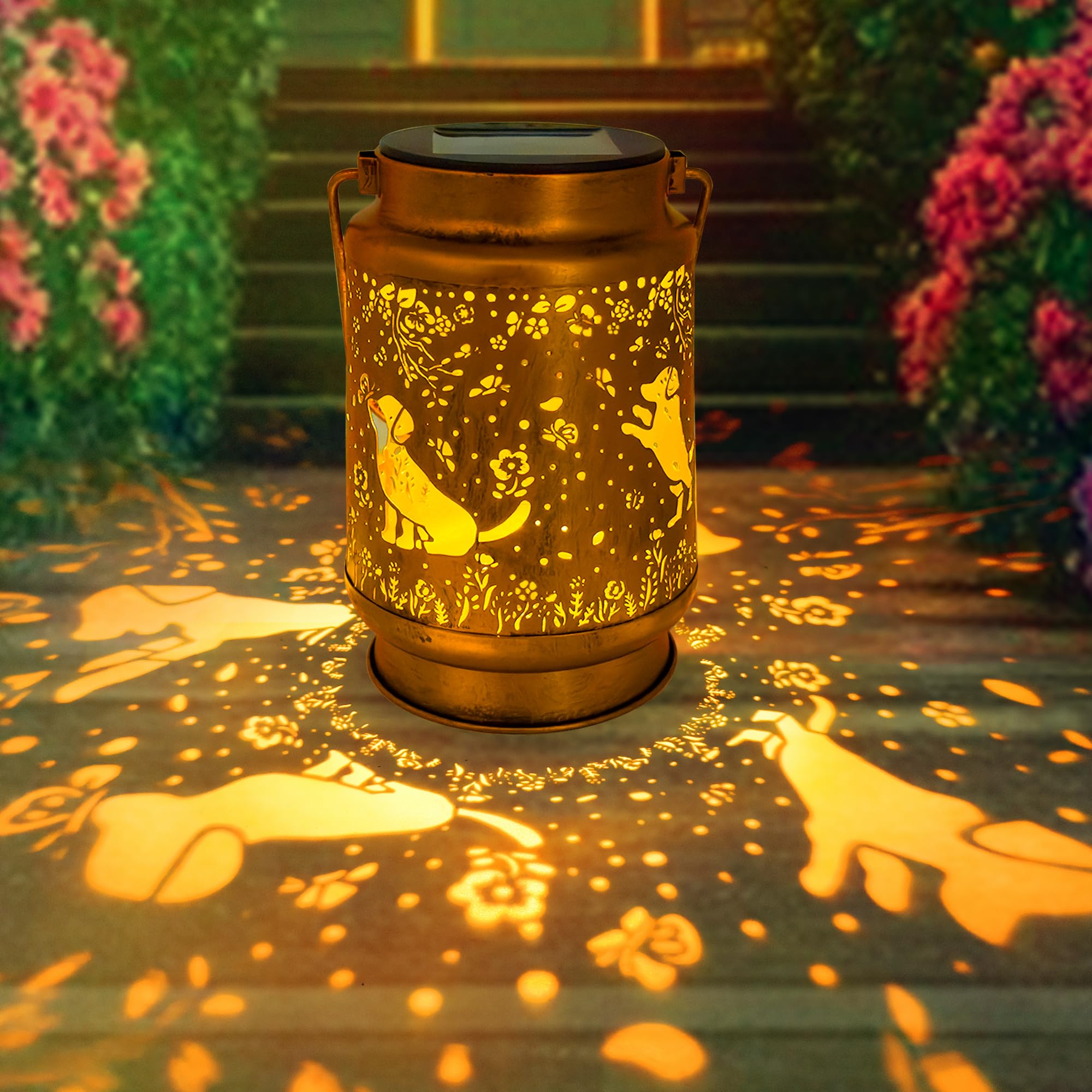 Dog Solar Lanterns Outdoor Waterproof, Dog Gifts For Women Mom Grandma, Hanging Solar Lights For Yard, Patio, Lawn, Pathway, Tab