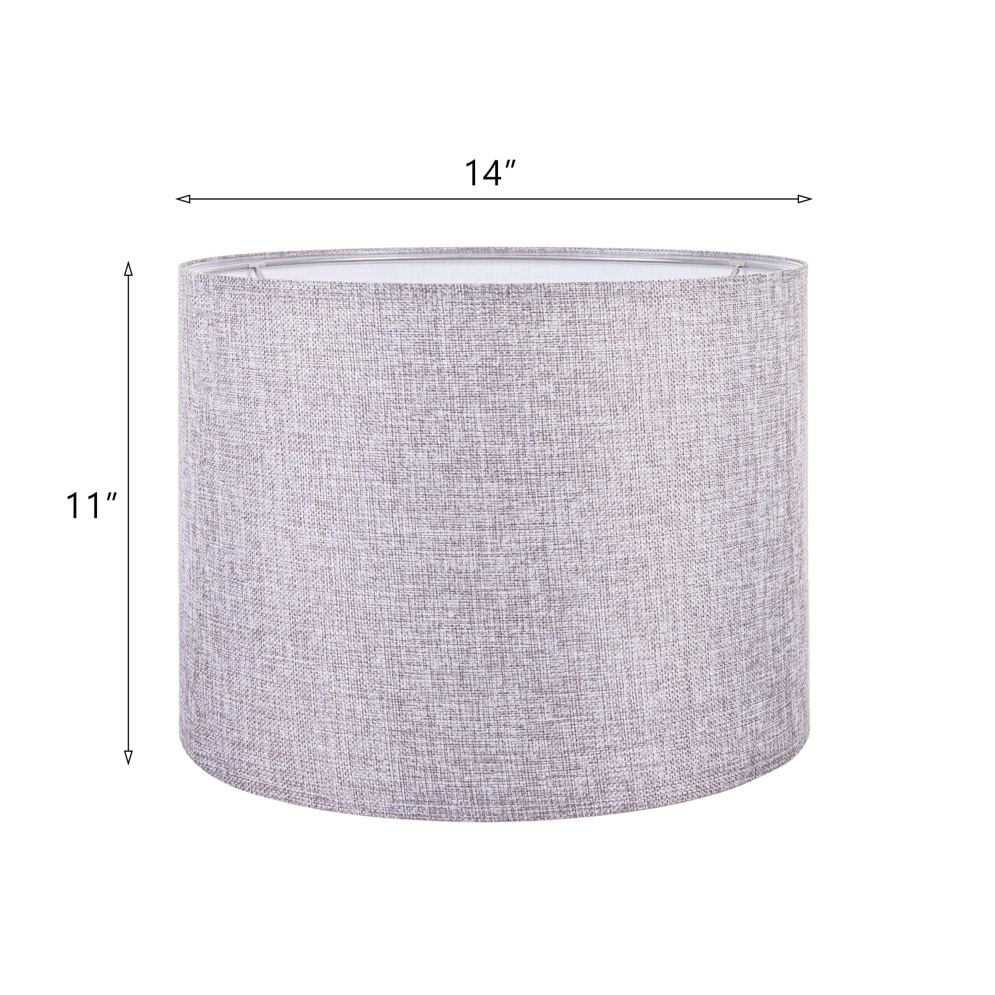 Wellmet 14x14x11 Assembly Required Lampshade for Table Lamp, Bedside Lamp, Floor Lamp, Fabric Drum Lampshade Classic Modern Styl