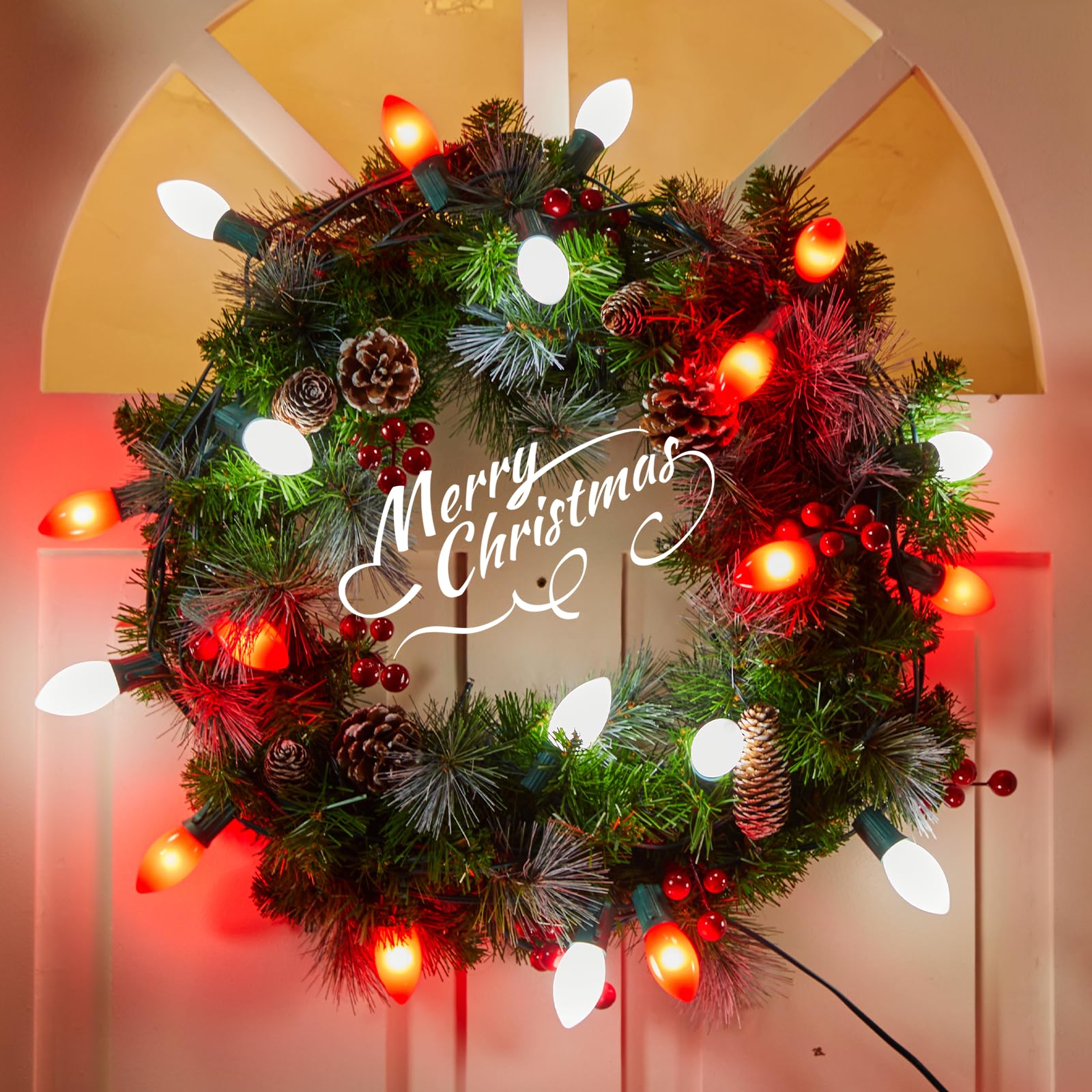 Vintage C9 Led Christmas Lights Outdoor, 100 Feet C9 String Lights With 100 Shatterproof C9 Bulbs, Waterproof Connectable Christ