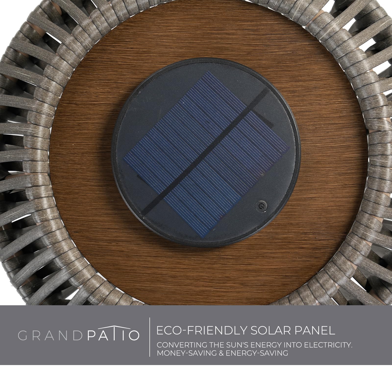 Solar Yard 22&quot; Led Solar Floor Lamp - Eco-Friendly Outdoor/Indoor Decorative Light In Taupe