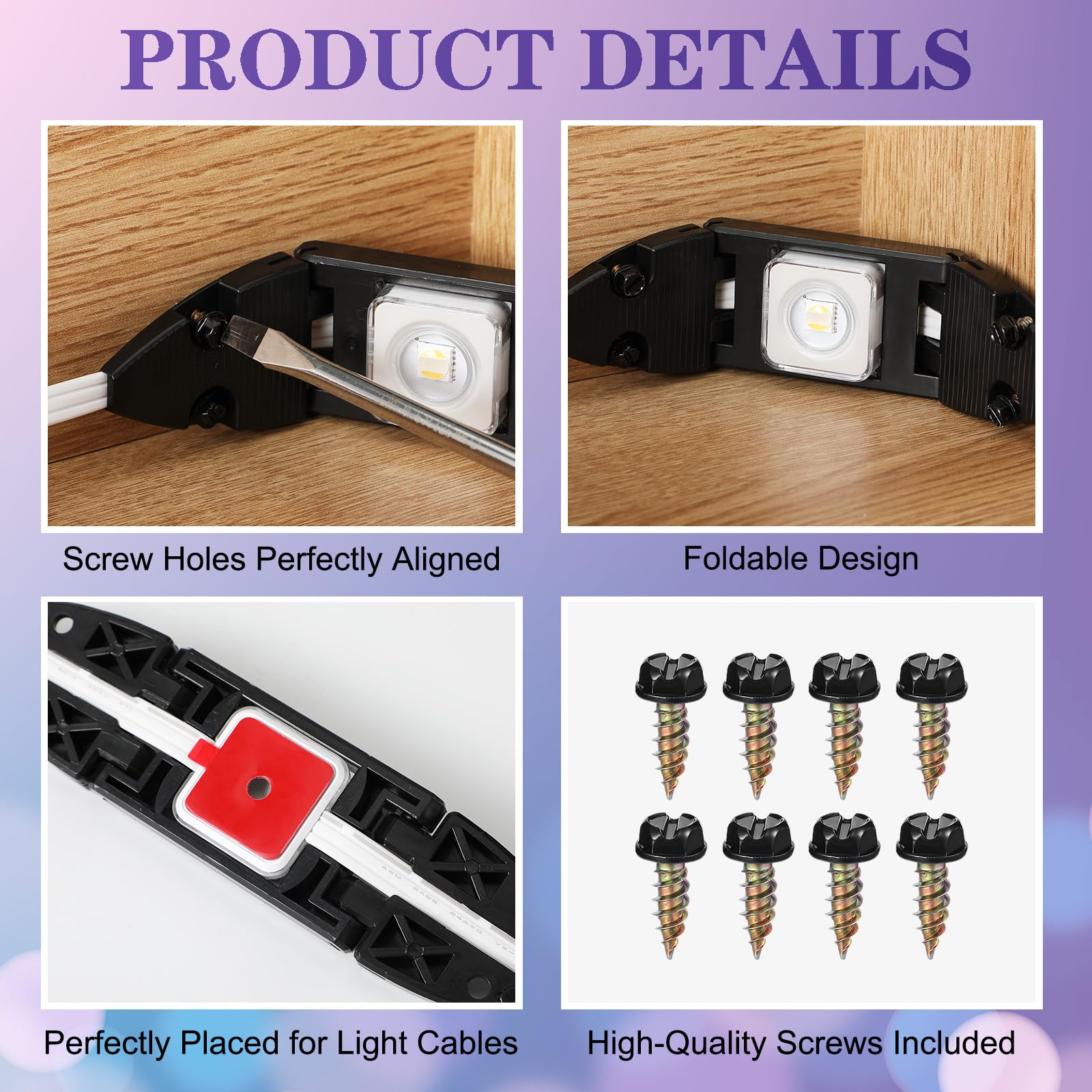 Cinnvoice 6 Pack Gable Light Clips Compatible with Govee H705 H805 Permanent Outdoor Lights 2 with Screws a Variety of Roof Pitc