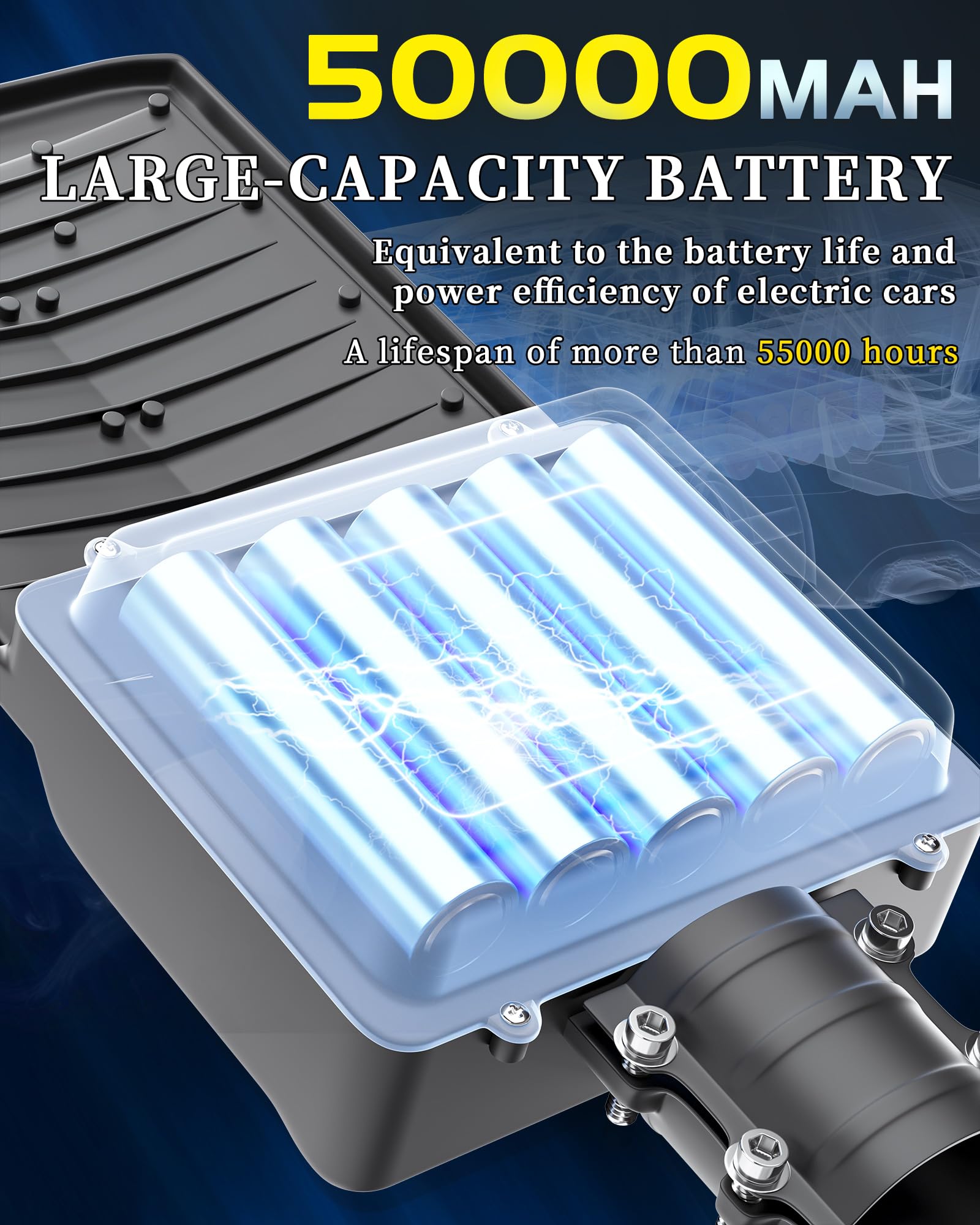 Gefolly Sl-10000W Solar Street Lights Outdoor, 600000Lm Commercial Parking Lot Light Dusk To Dawn Ip67 Waterproof 6500K Security