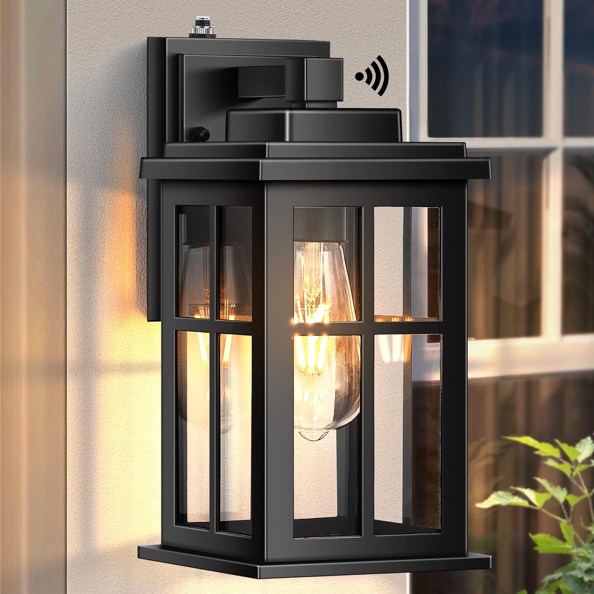 OPAXIS Outdoor Wall Lights Dusk to Dawn  Black Lights for House  Waterproof Exterior Lighting Fixtures  Outdoor Light Fixture with Tempered Glass for House  Porch  Garage  Doorway