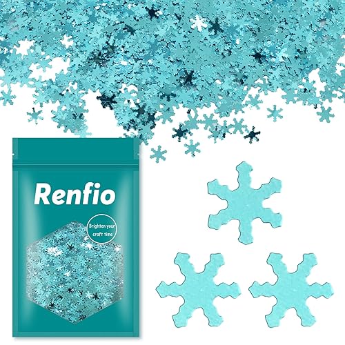 Renfio 175 Oz 50G Snowflake Confetti Glitter Snow Flakes Shape Shiny Sequin Glitters Resin Sparkle Chunky Sequins For Diy Mold A