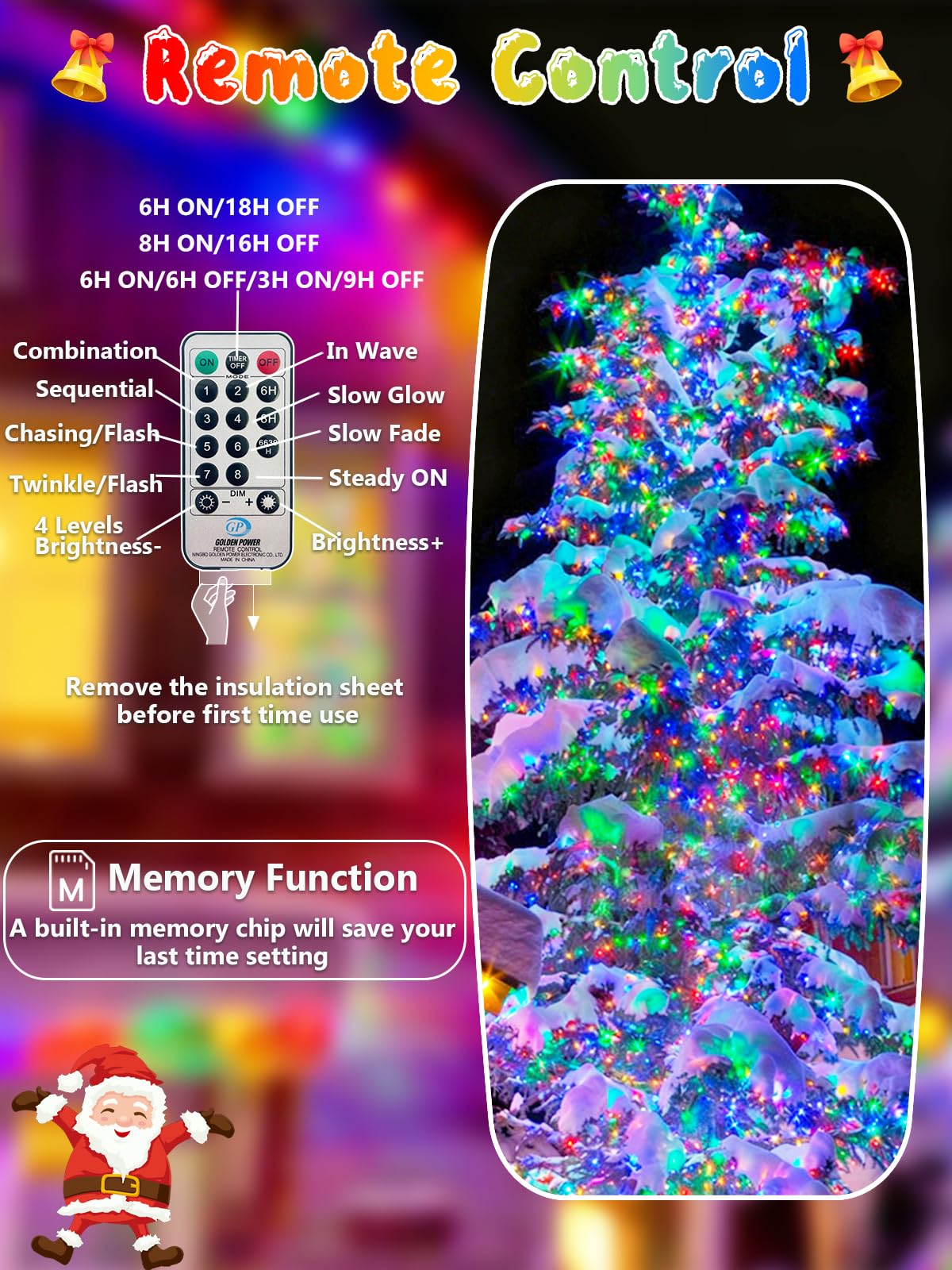 75Ft 1500 Led Christmas Cluster Lights  Fire er String Lights With Remote & 8 Modes & Timer  Waterproof Fairy Twinkle Light Plug In For Indoor Outdoor Party Garden Xmas Tree Decoration  Multicolor