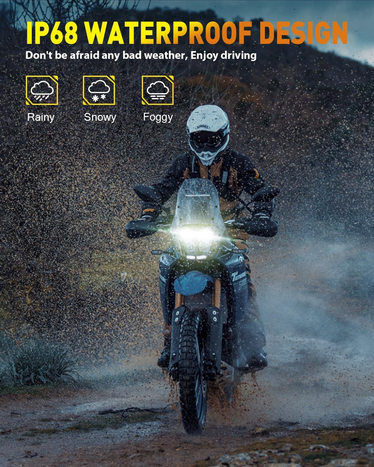 Termitor H4/9003/HB2 Motorcycle Bulb, 18000LM, 6500K Cool White, 1:1 Halogen Size, Long Life, Pack of 1