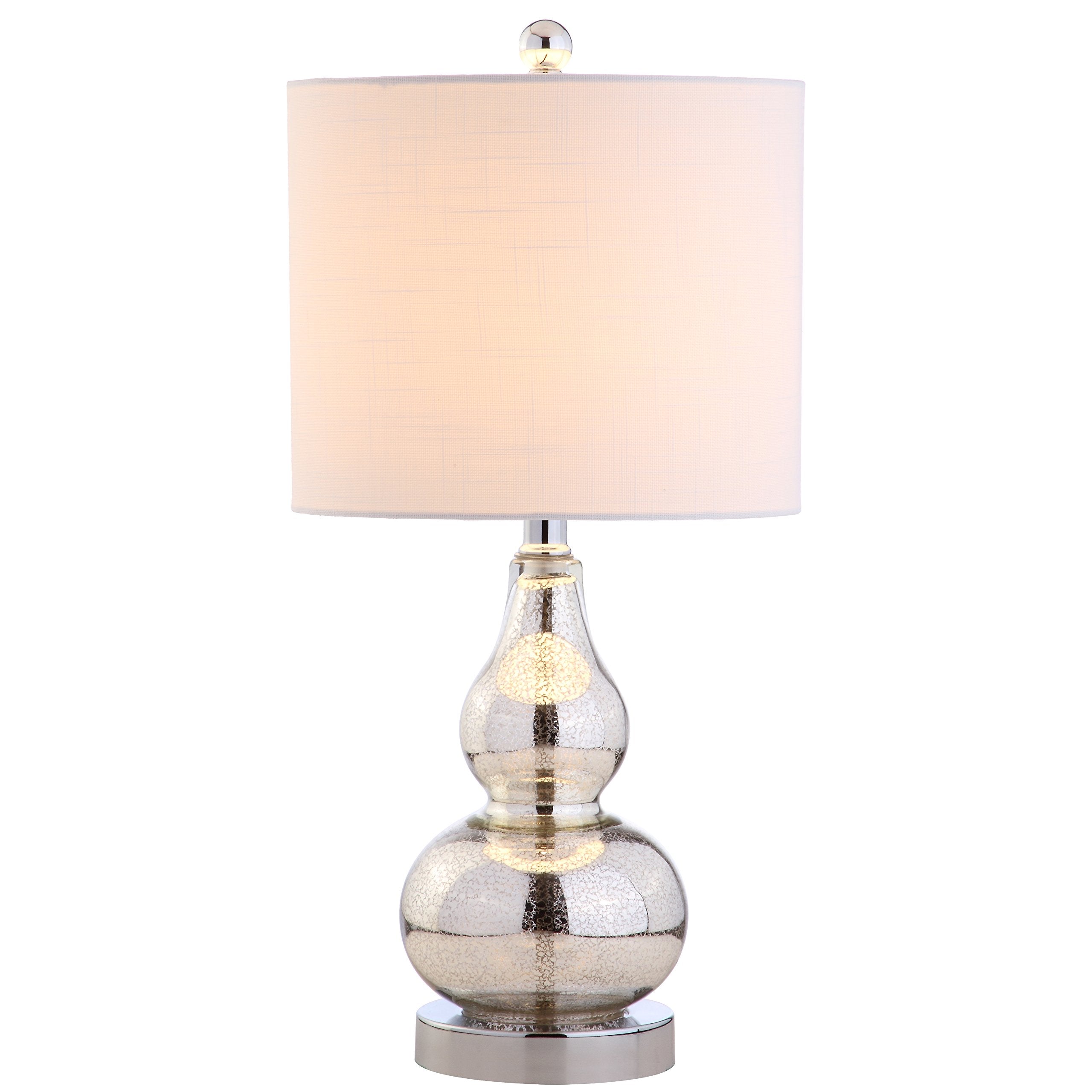 JONATHAN Y Anya 20.5in Mini Glass LED Table Lamp, Mercury Silver, Model JYL1028C, Transitional, Modern, Elegant Design