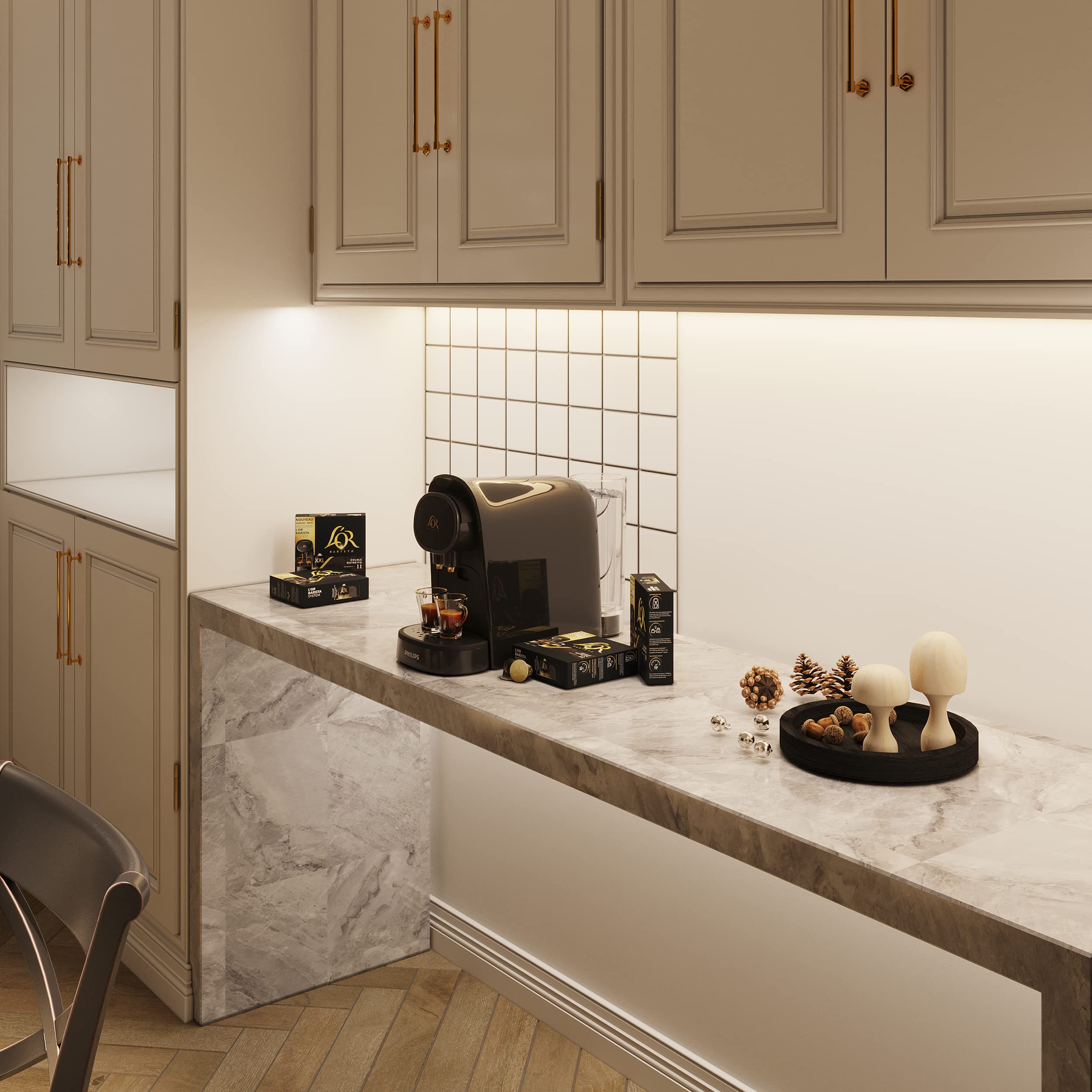 GETINLIGHT Under Cabinet LED Lights, Dimmable, 30-inch, Daylight White (5000K), Matte White, ETL Listed, Model IN-0201-14-WH-