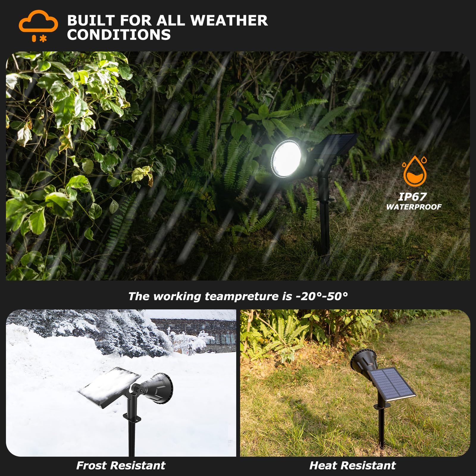 Xtgtp Solar Lights Outdoor - 21 Leds Ip67 Waterproof, 2-In-1 Adjustable, Cool White, 4 Pack