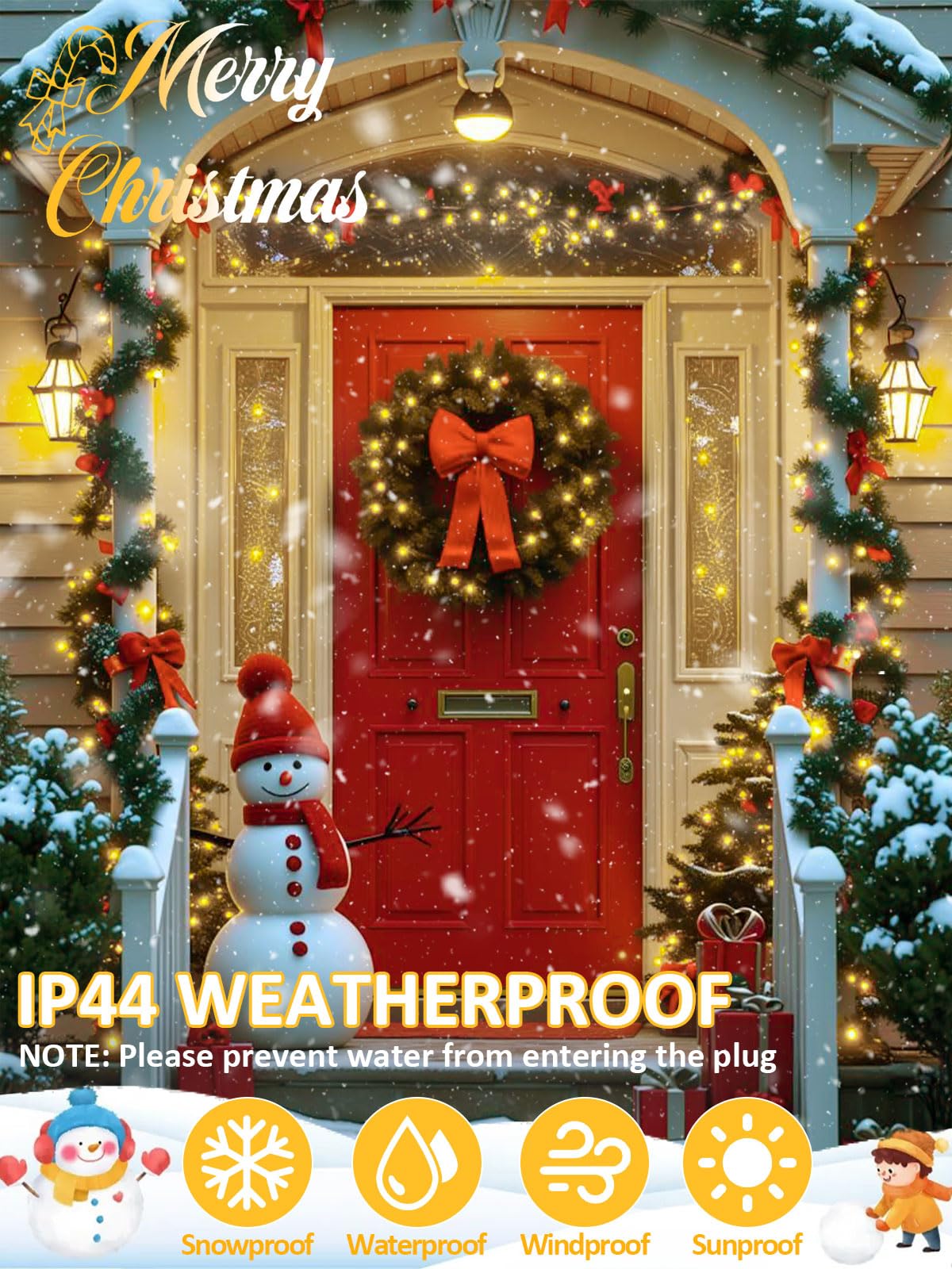 Voice Controlled Smart Christmas Lights Outdoor  108.8Ft 300 Led Twinkle String Light With 7 Voice Commands  12 Modes & Timer  Dimmable Waterproof Christmas Tree Lights For Party Garden (Warm White)