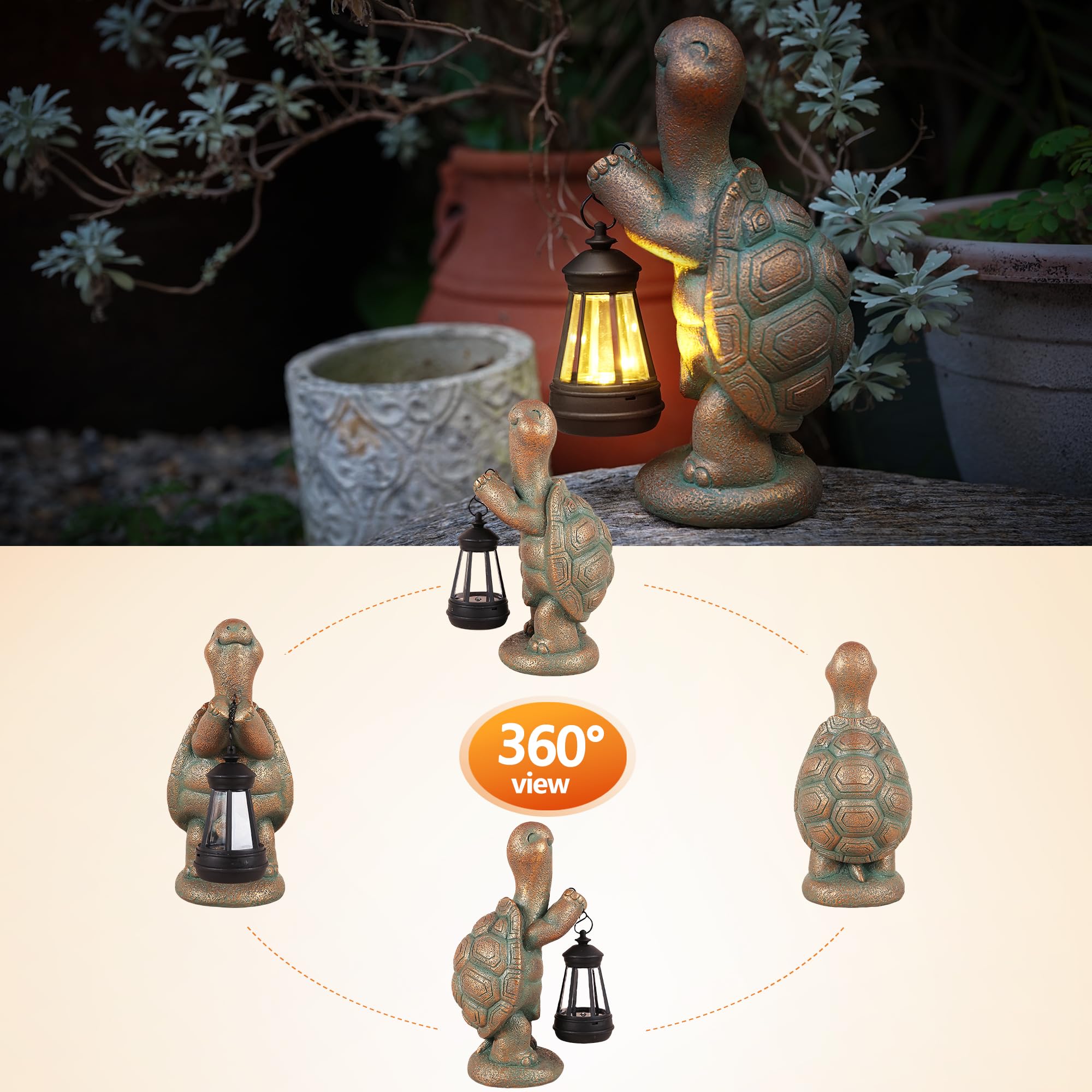 Turtle Solar Powered Outdoor Garden Statue  Resin Statue With Solar Light Lantern  Decorative Lawn  Yard Outdoor Turtle Decoration. Unique Home Decoration  Gifts For Women